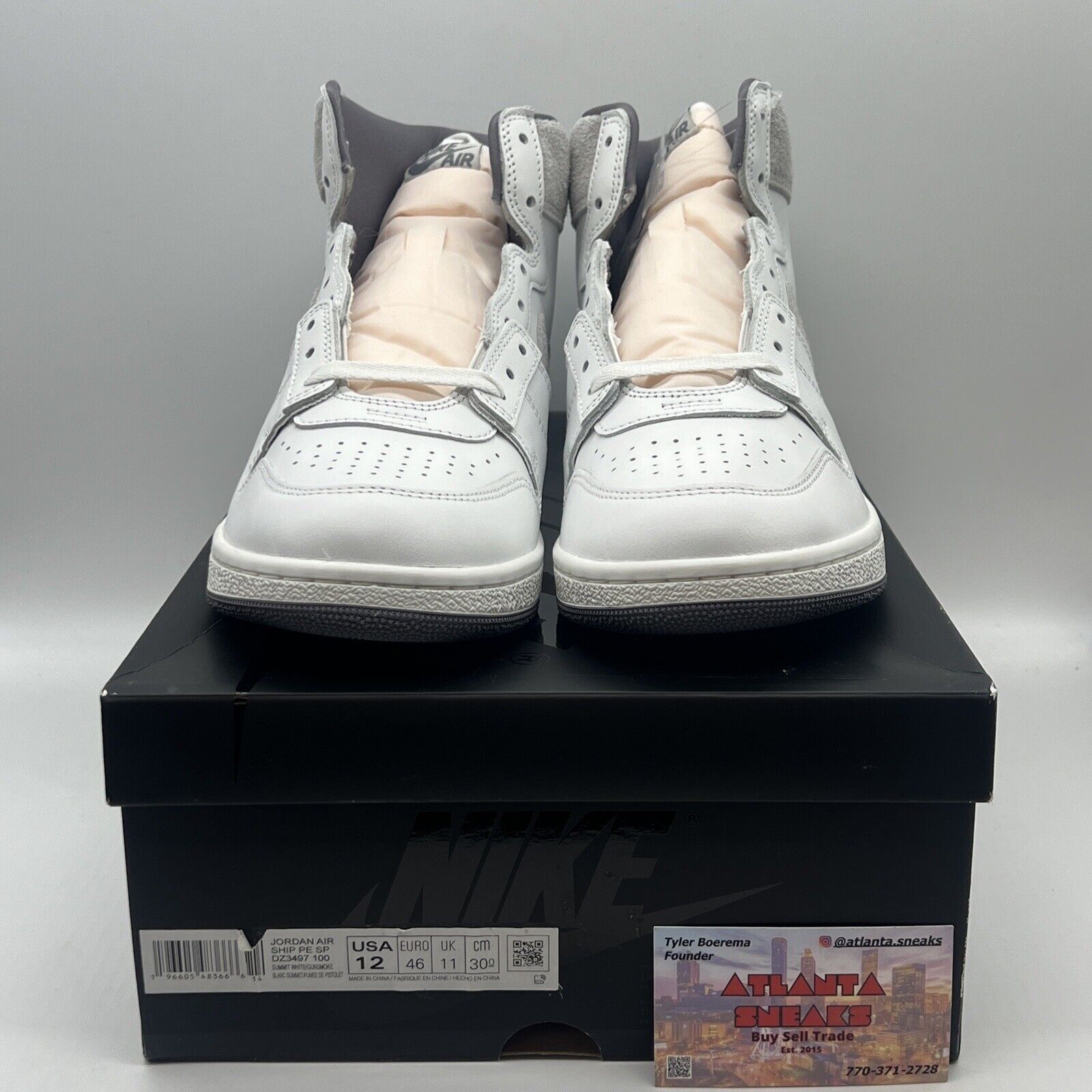 Nike Jordan Air Ship PE SP Summit White/Gunsmoke DZ3497-100 Men's Size 12 Medium