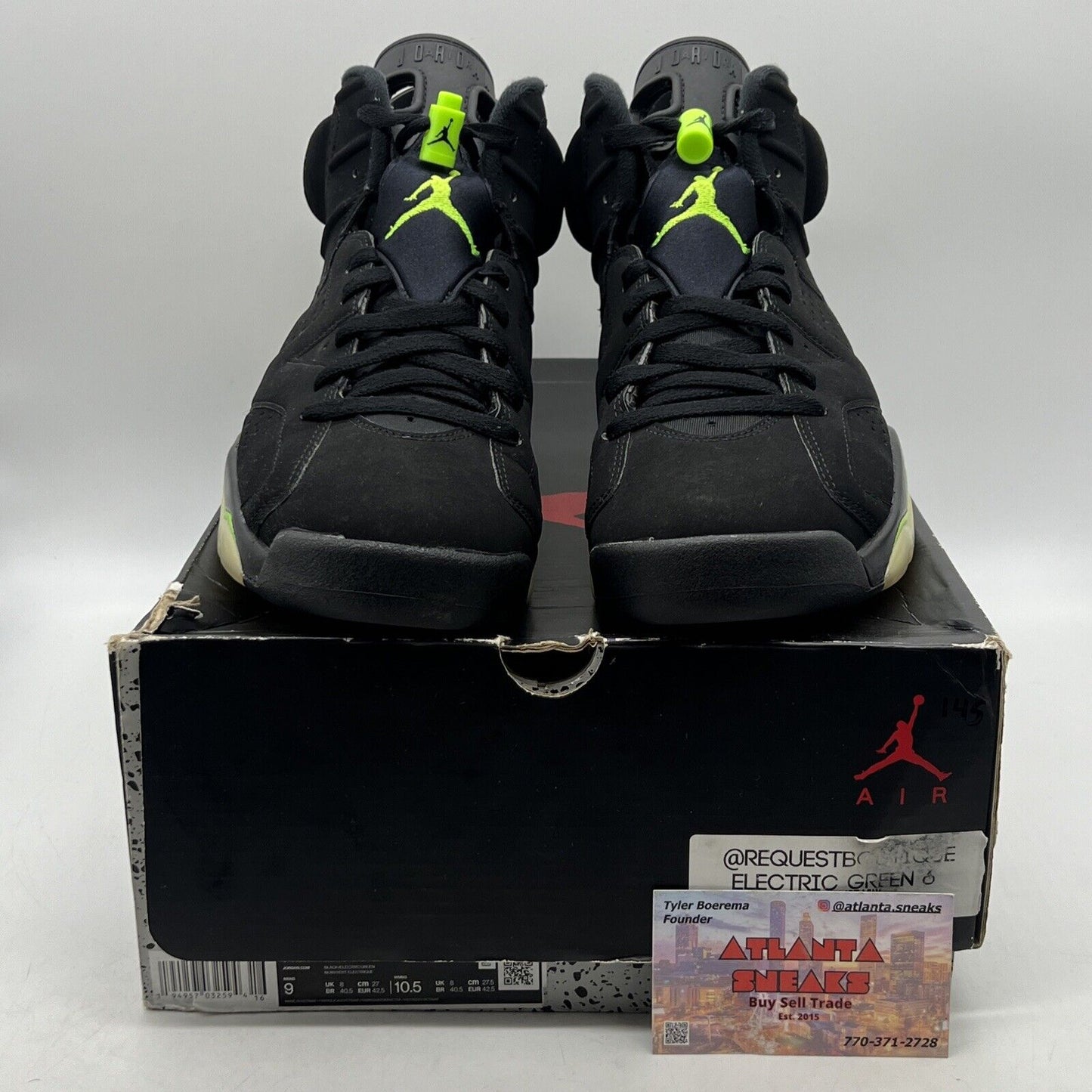 Size 9 - Jordan 6 Retro Electric Green 2021 Black Suede (CT8529-003)