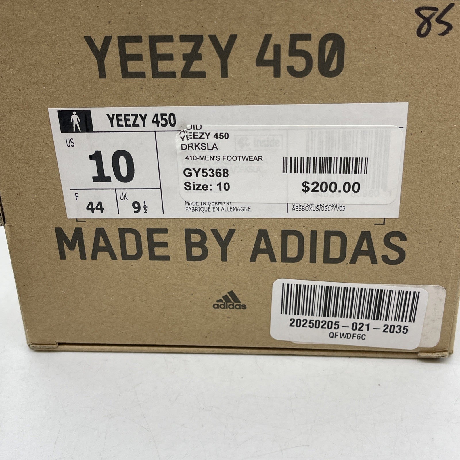 Size 10 - adidas Yeezy 450 Dark Slate Black Grey Suede (GY5368)
