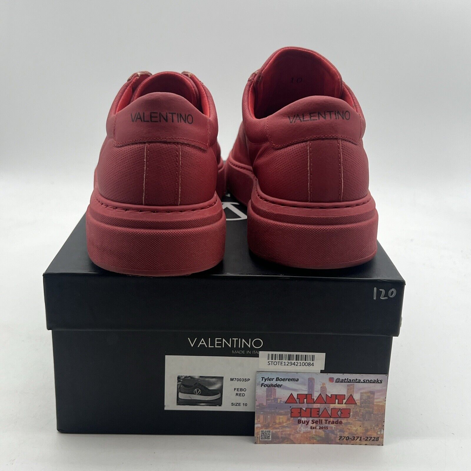 Size 10 - Valentino Petra Leather Platform Sneakers Triple Red