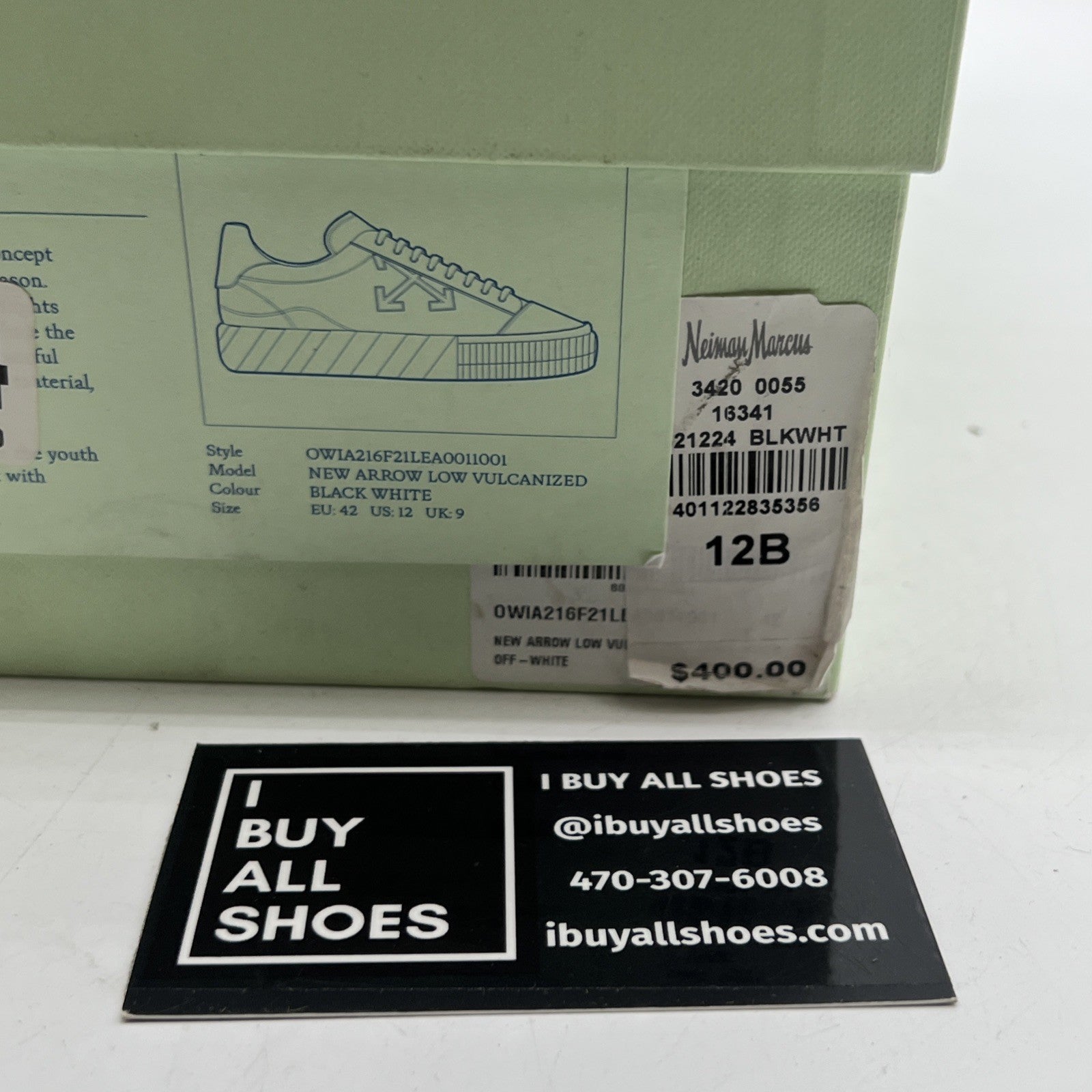 Size 42 - Off White c/o Virgil Abloh Low Black/White Vulcanized Canvas