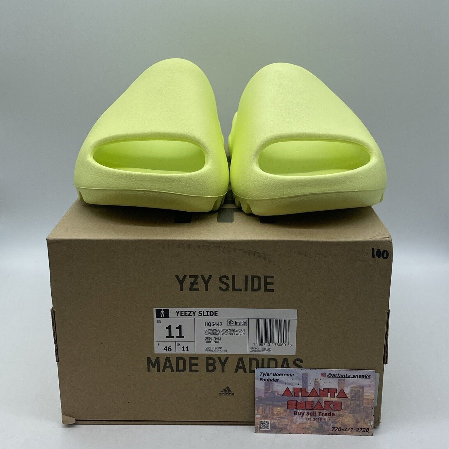 Size 11 - adidas Yeezy Slide Glow Green Leather (HQ6447)