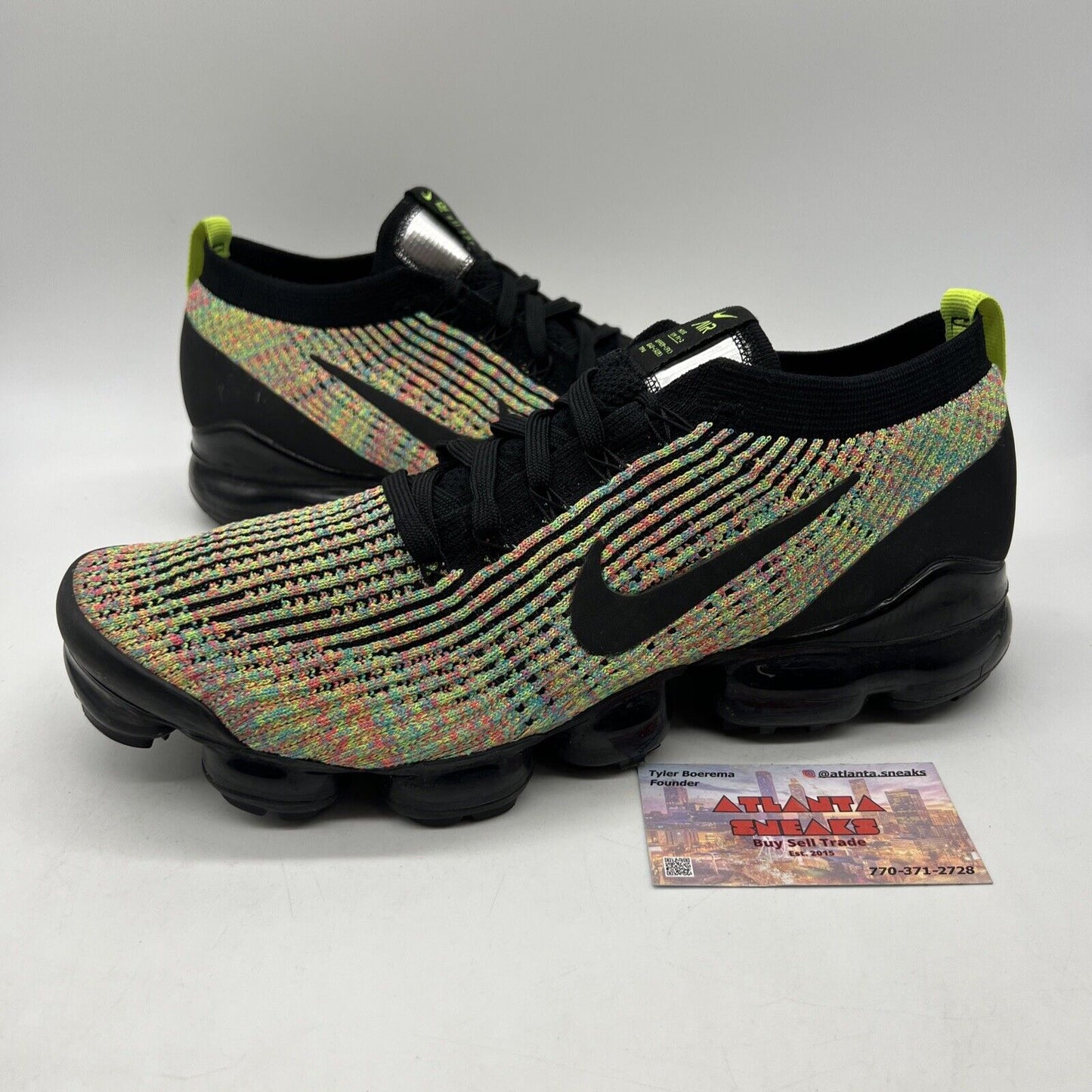 Size 12 - Nike Air VaporMax Flyknit 3 Multi-Color Black (AJ6900-006)