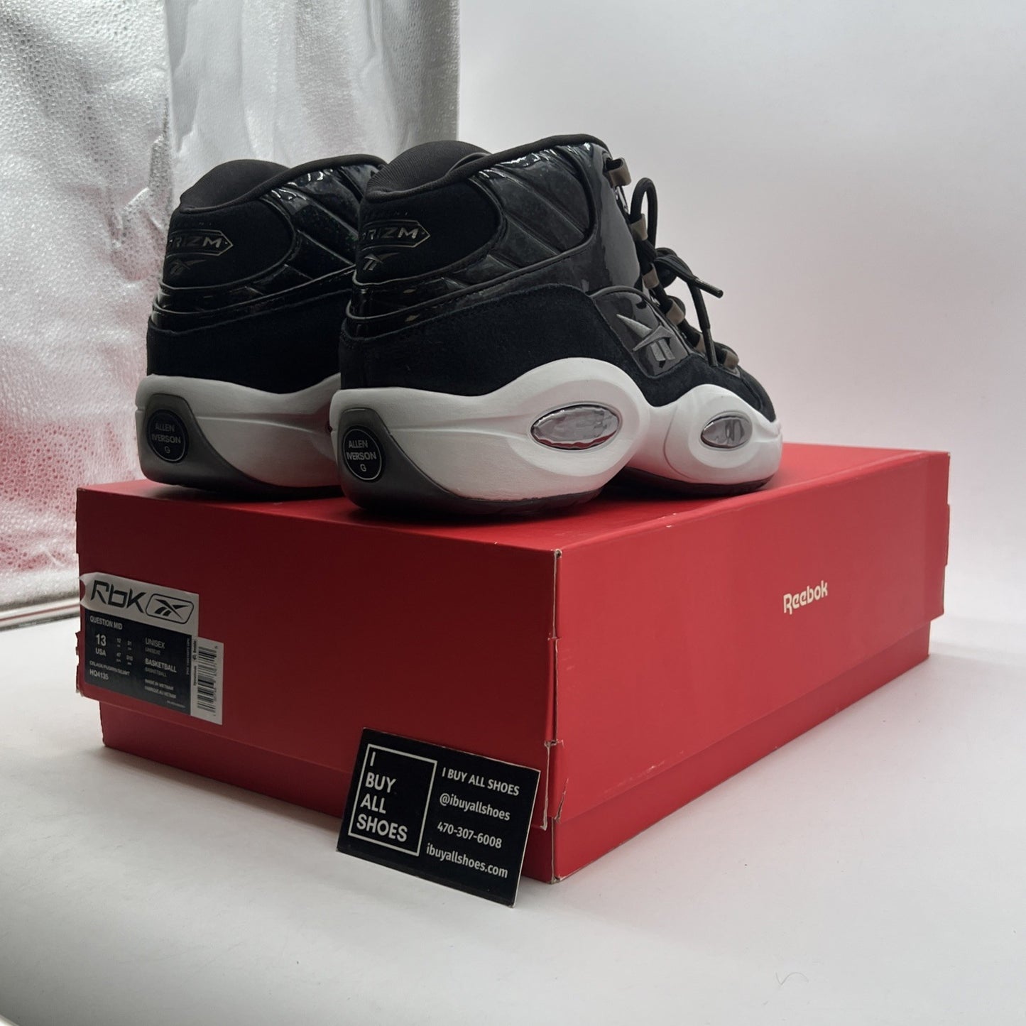 Size 13 - Reebok Panini x Question Mid Black Pulsar Prizm (HQ4135)