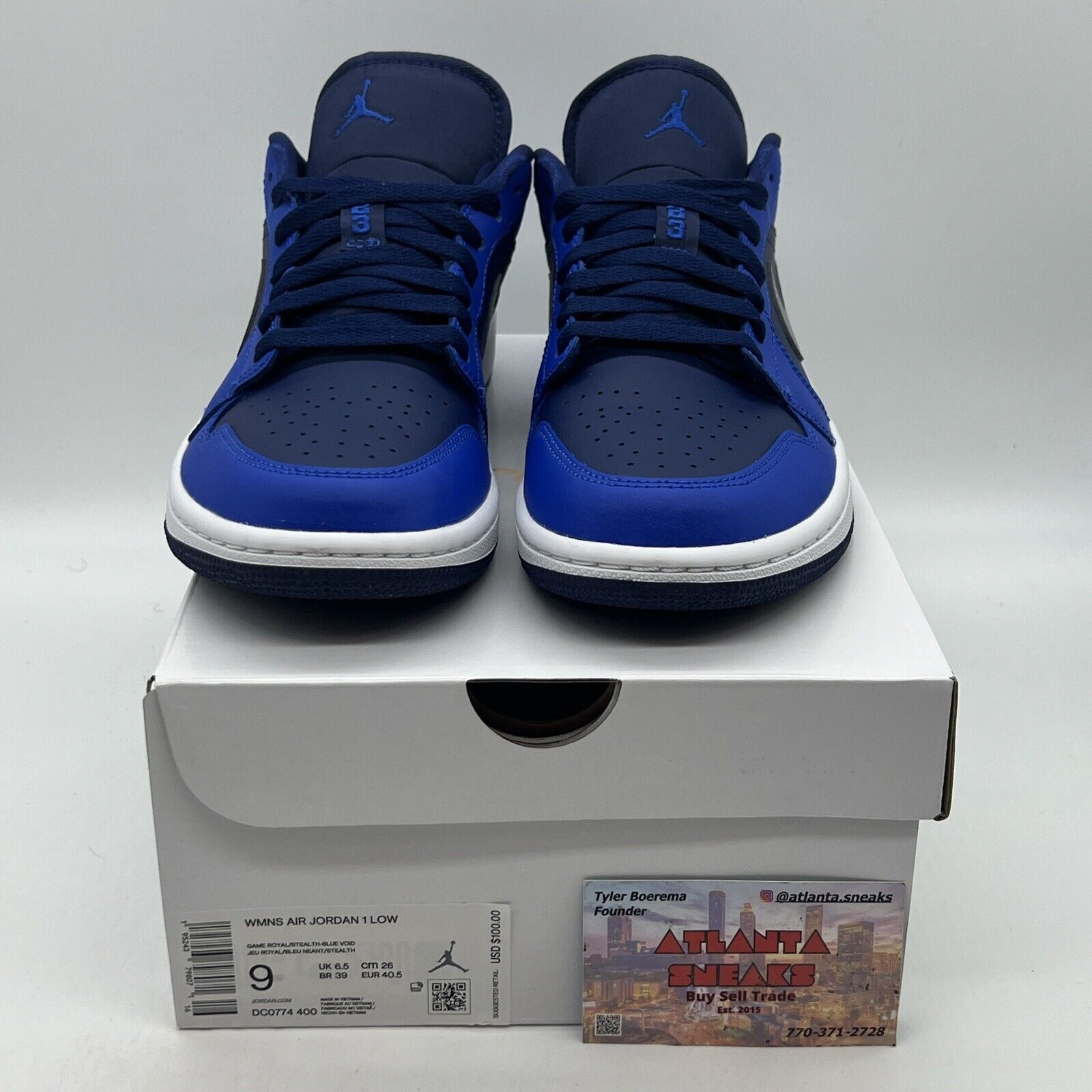 Nike Air Jordan Retro 1 Low Women's 9 White Game Royal Sneakers DC0774-400