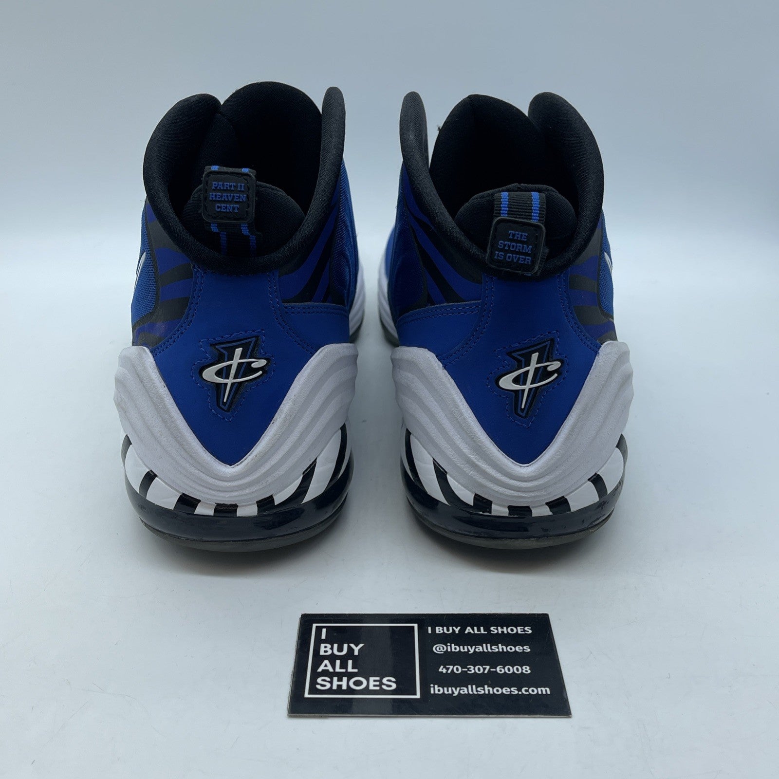 Size 13 - Nike Air Penny 5 Memphis Tigers Blue Black Suede Leather (537331-401)