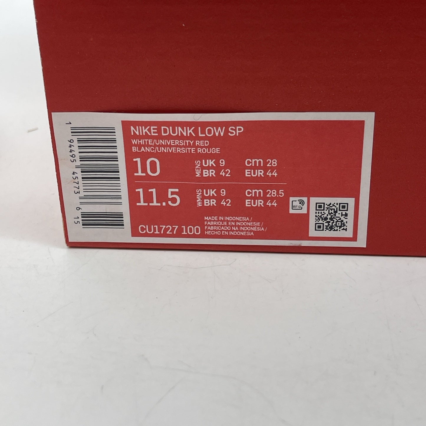 Size 10 - Nike Dunk Retro SP 2020 Low St. John's Red White Leather (CU1727-100)
