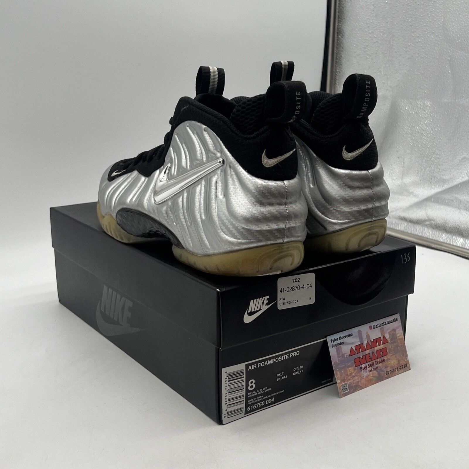 Size 8 - Nike Air Foamposite Pro ‘Silver Surfer’ Silver Suede  (616750-004)