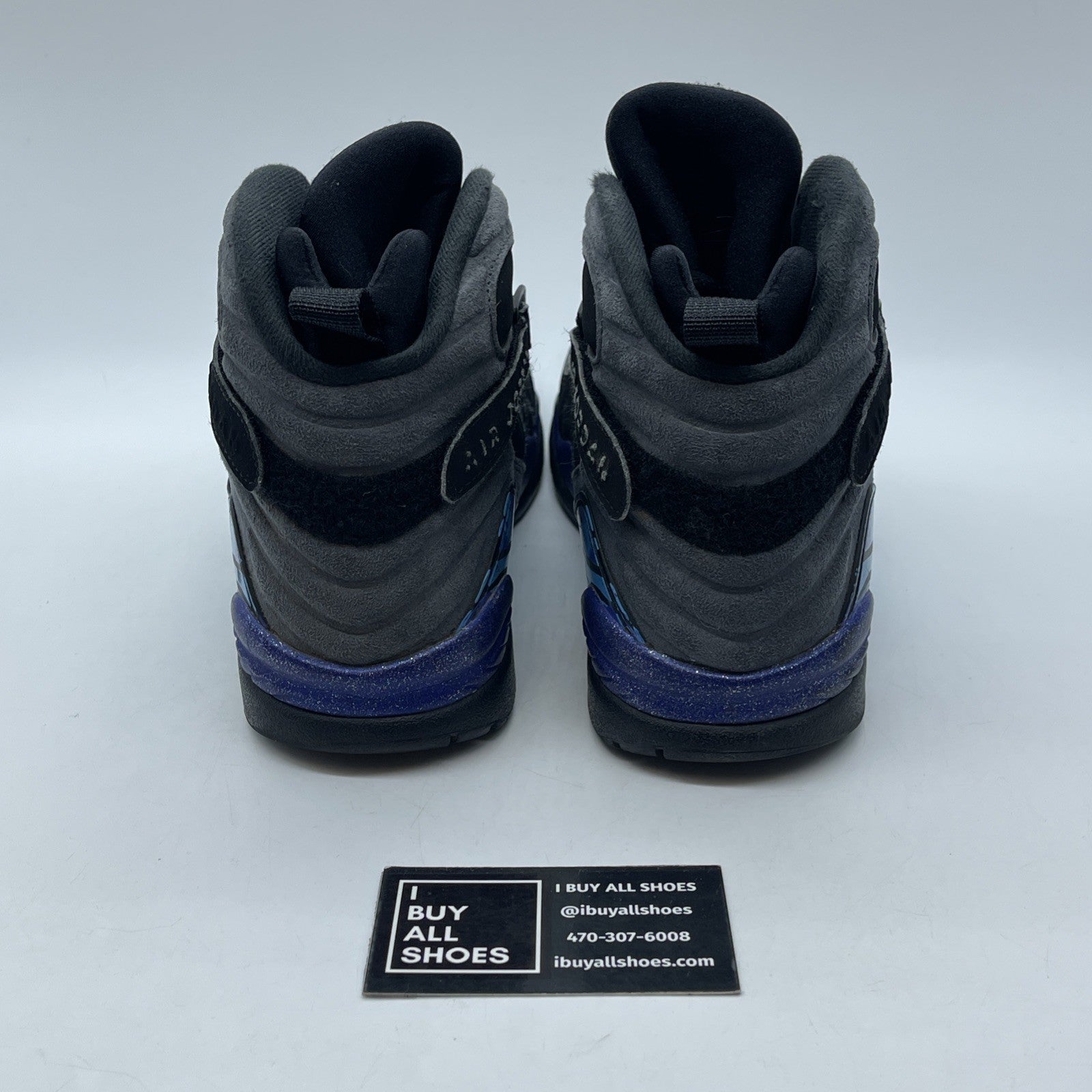 Size 8.5 - Air Jordan 8 Retro 2007 Aqua Black Purple Grey Suede (305381-025)