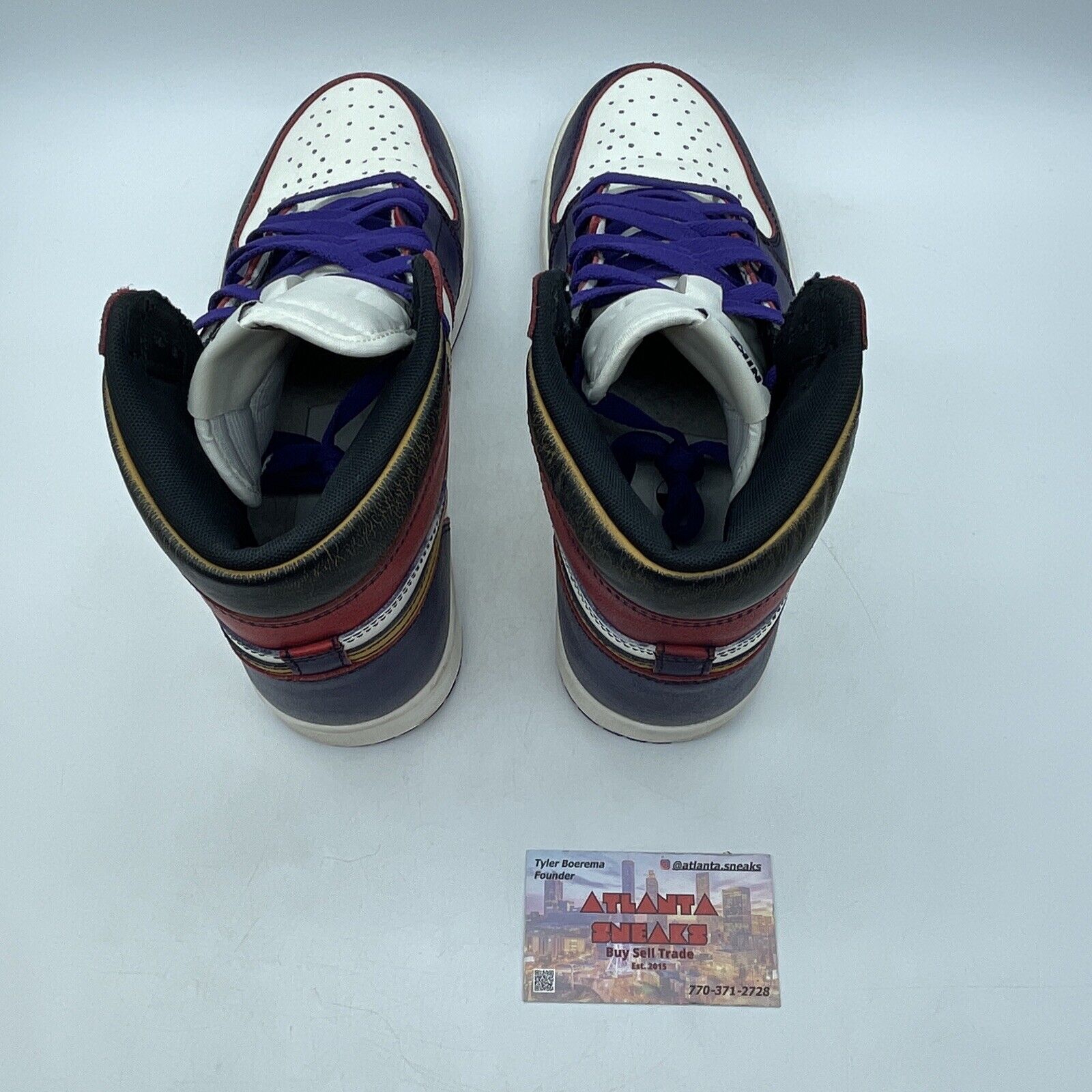 Size 10 - Jordan 1 Retro High SB LA To Chicago 2019 White Purple (CD6578-507)