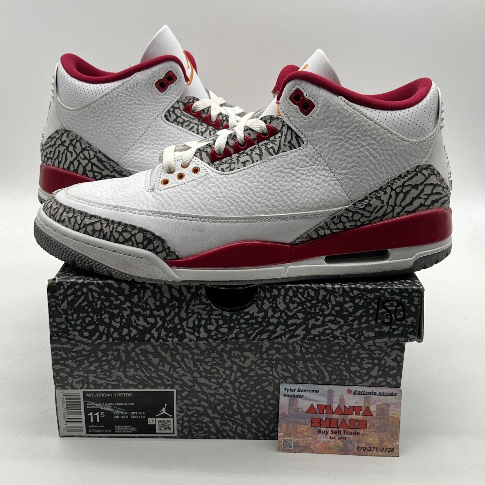 Size 11.5 - Jordan 3 Retro Mid Cardinal Red White Yellow Black Grey (CT8532-126)