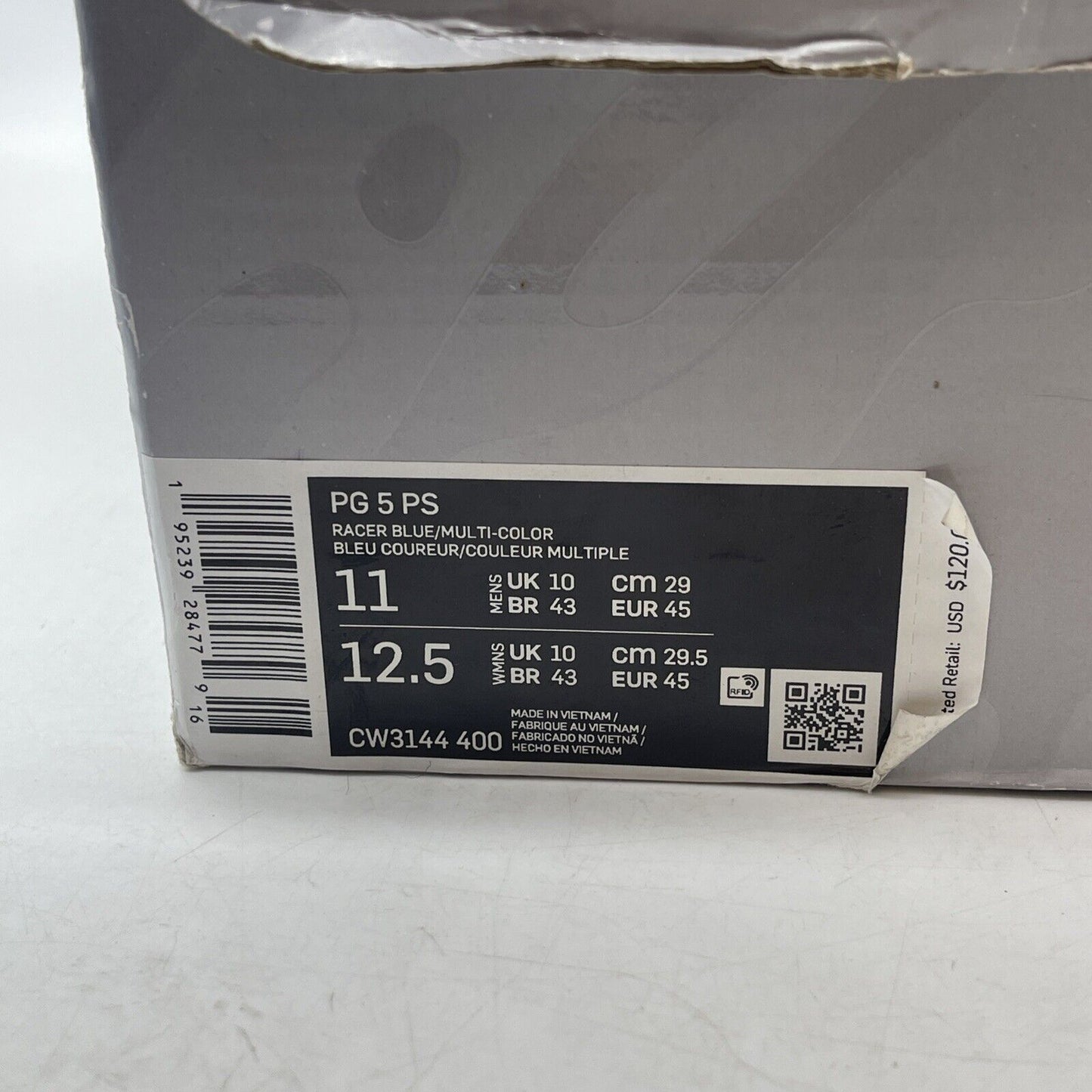 Size 11 - Nike PlayStation x PG 5 Racer Blue Grey Black Leather (CW3144-400)