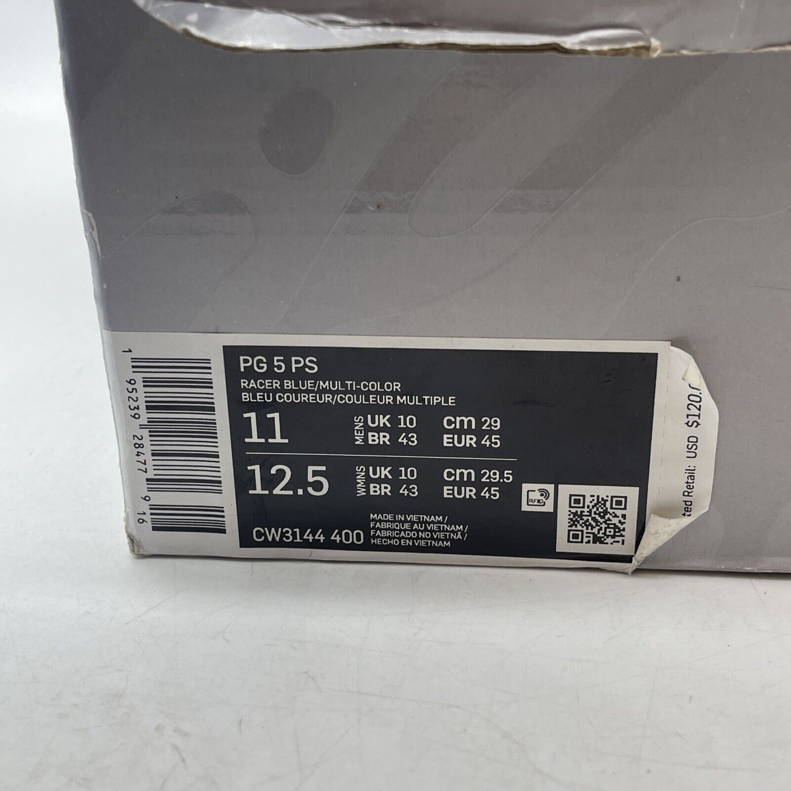 Size 11 - Nike PlayStation x PG 5 Racer Blue Grey Black Leather (CW3144-400)