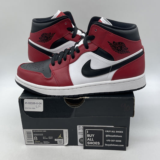 Size 8 - Air Jordan 1 Mid Chicago Black Toe 2020 (554724-069)