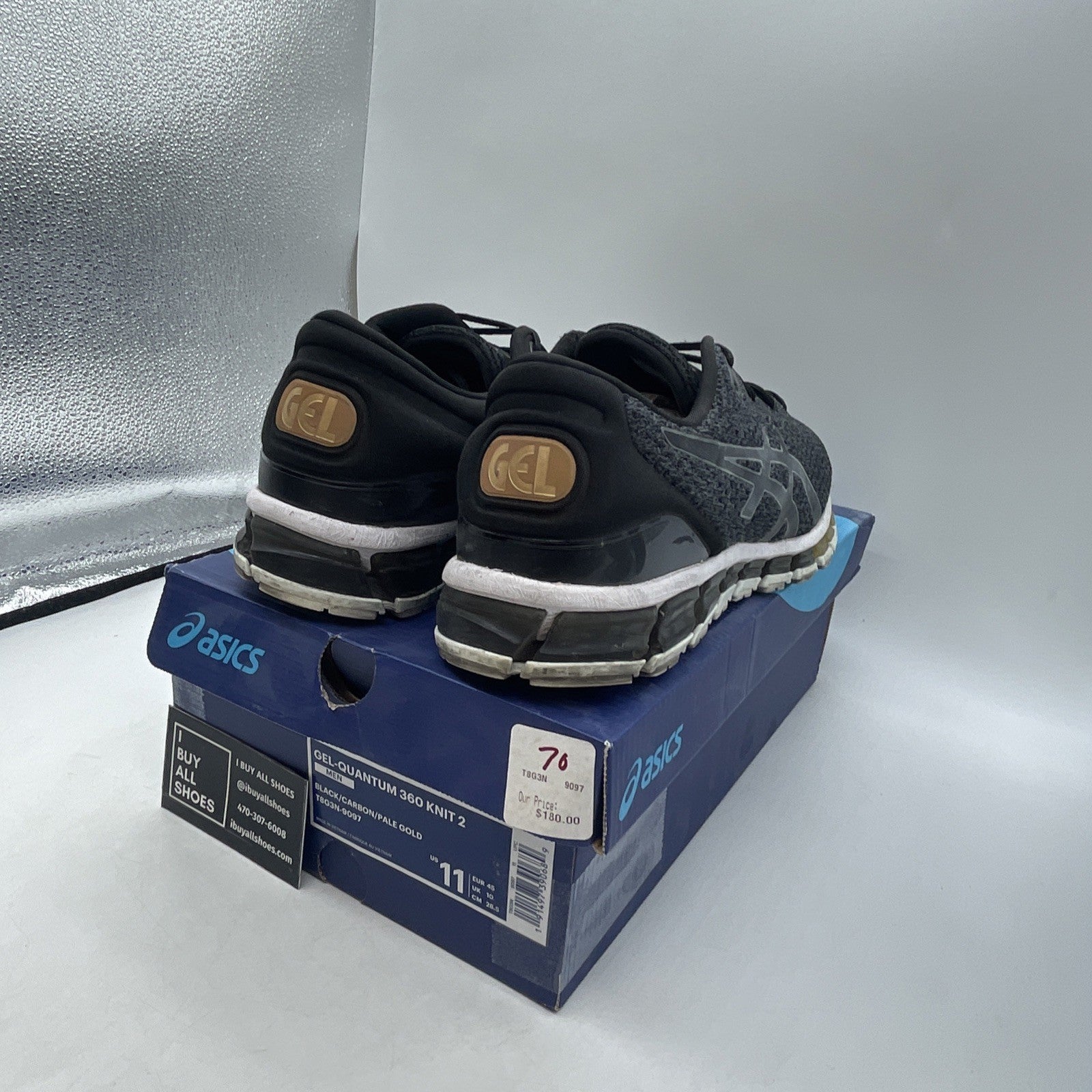 Size 11 - Asics Gel Quantum 360 Knit 2 Black (T8G3N)