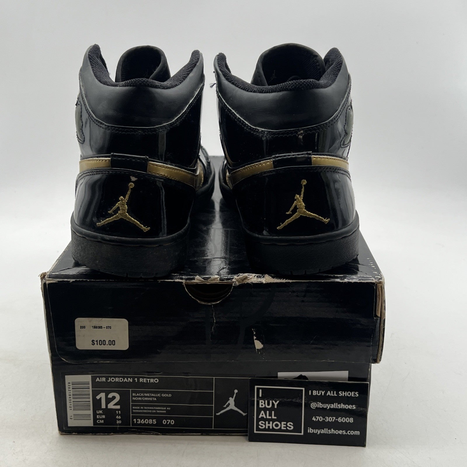 Size 12 - Air Jordan 1 Retro PL 2003 Metallic Gold (136085-070)