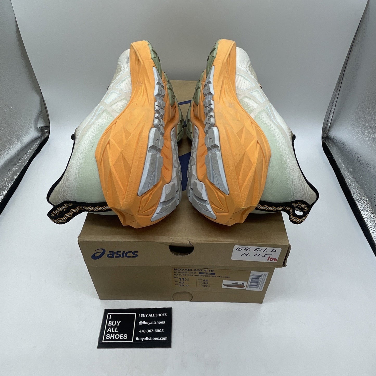 Size 11.5 - Asics Novablast 4 TR Nature Bathing Fellow Yellow Orange