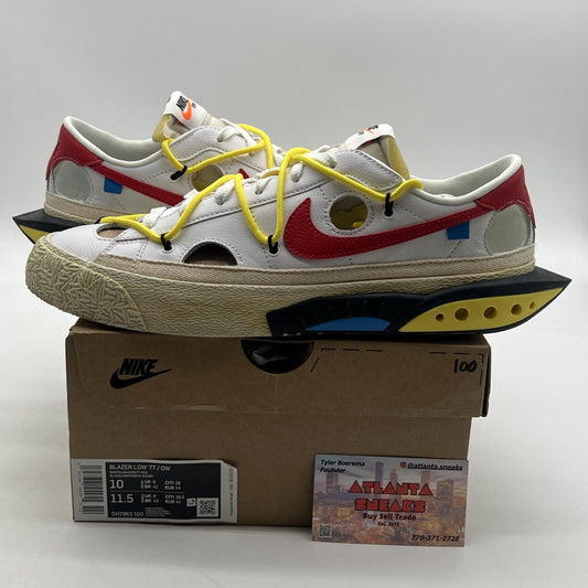 Size 10 - Nike Off-White x Blazer Low White University Red (DH7863-100)