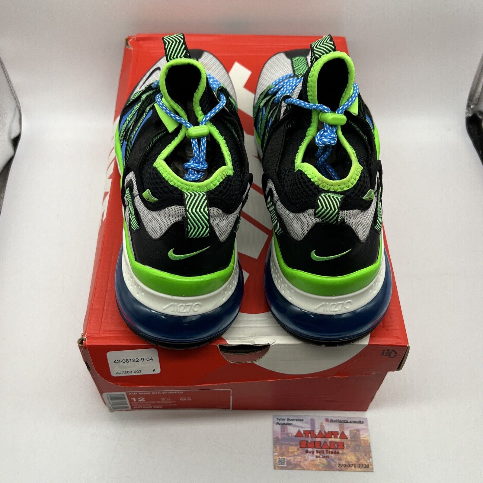 Size 12 - Nike Air Max 270 Bowfin Sprite Blue Black (AJ7200-002)