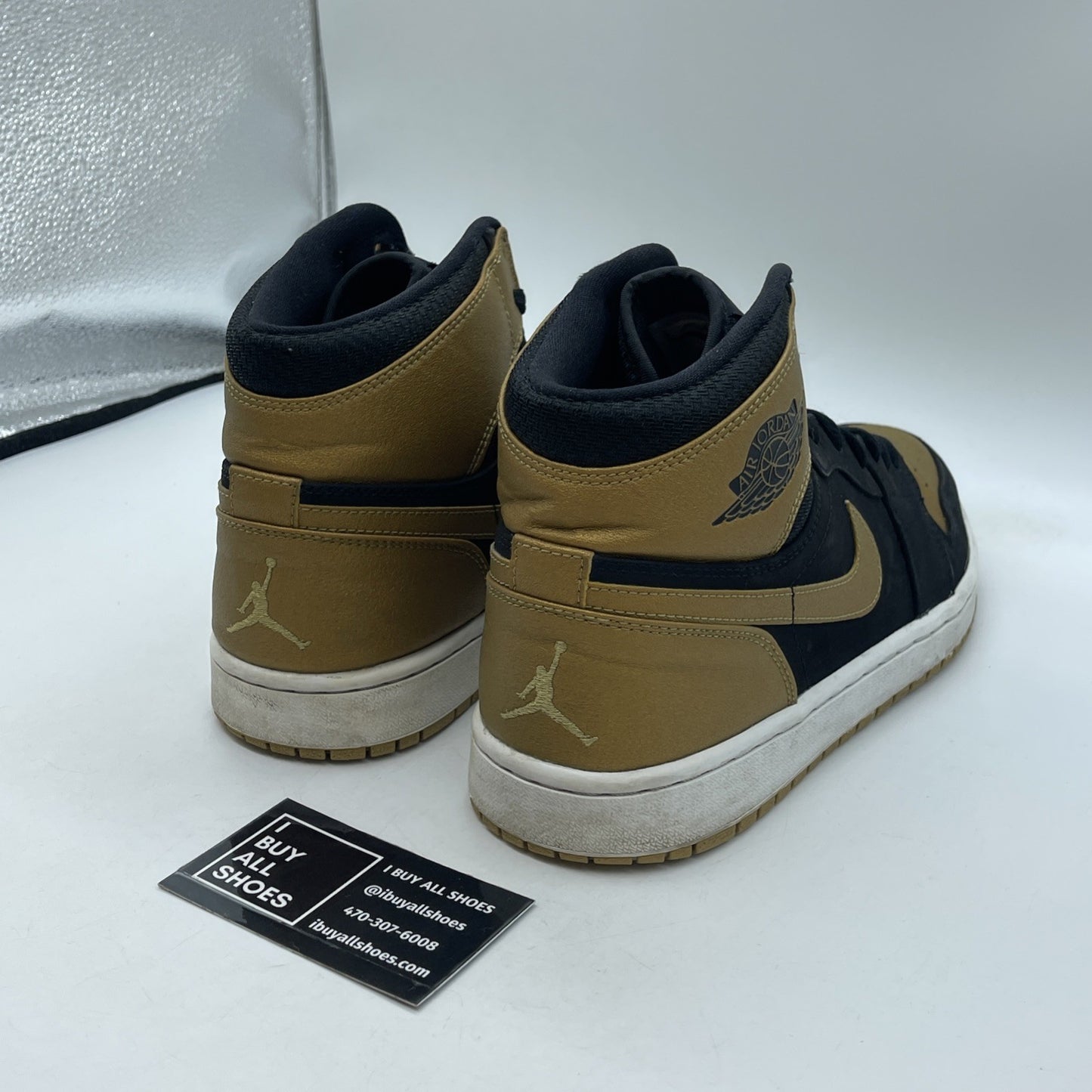 Size 10 - Air Jordan 1 Retro High Melo Gold Black Suede Leather (332550-026)