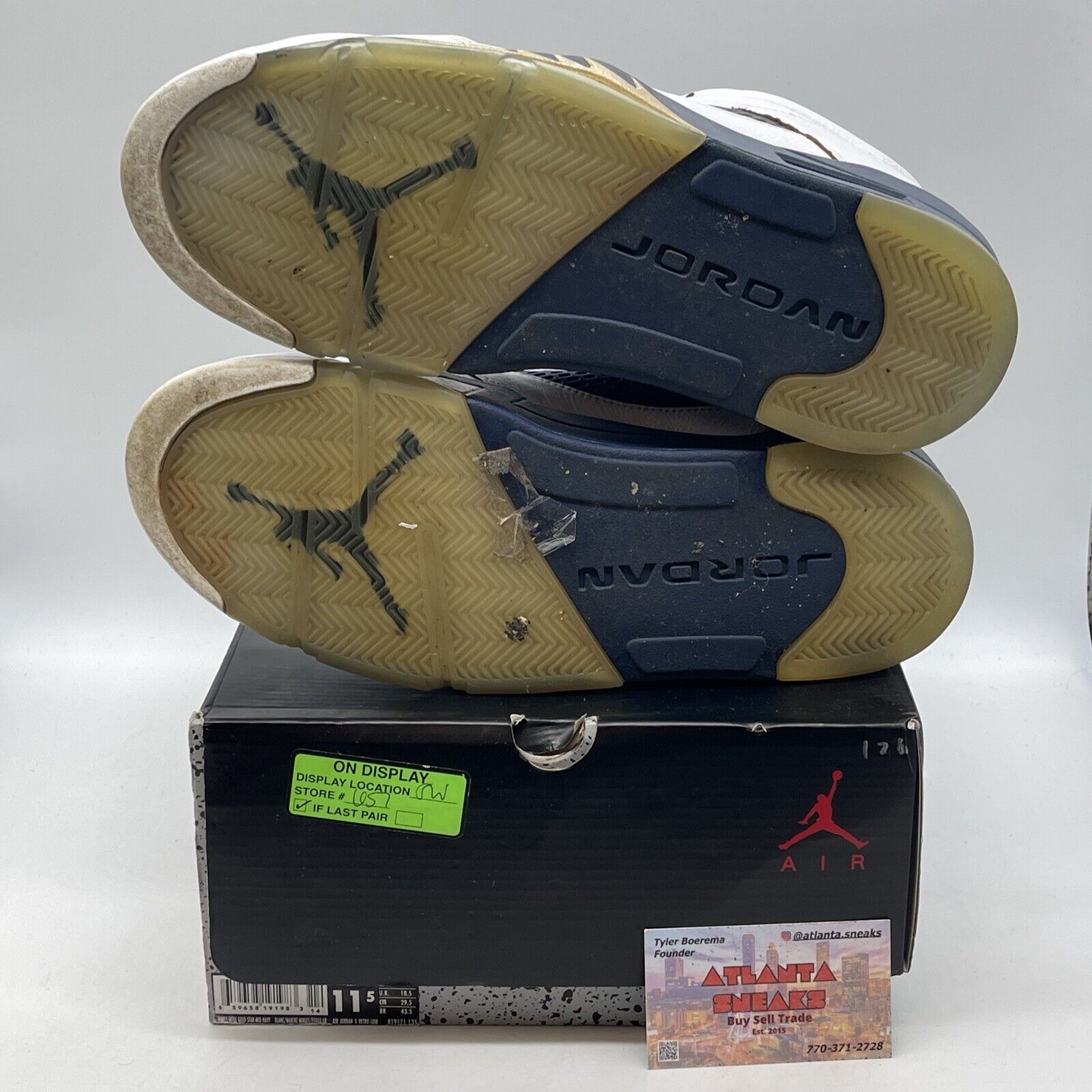 Size 11.5 - Air Jordan 5 Low Dunk From Above Blue White Leather (819171-135)