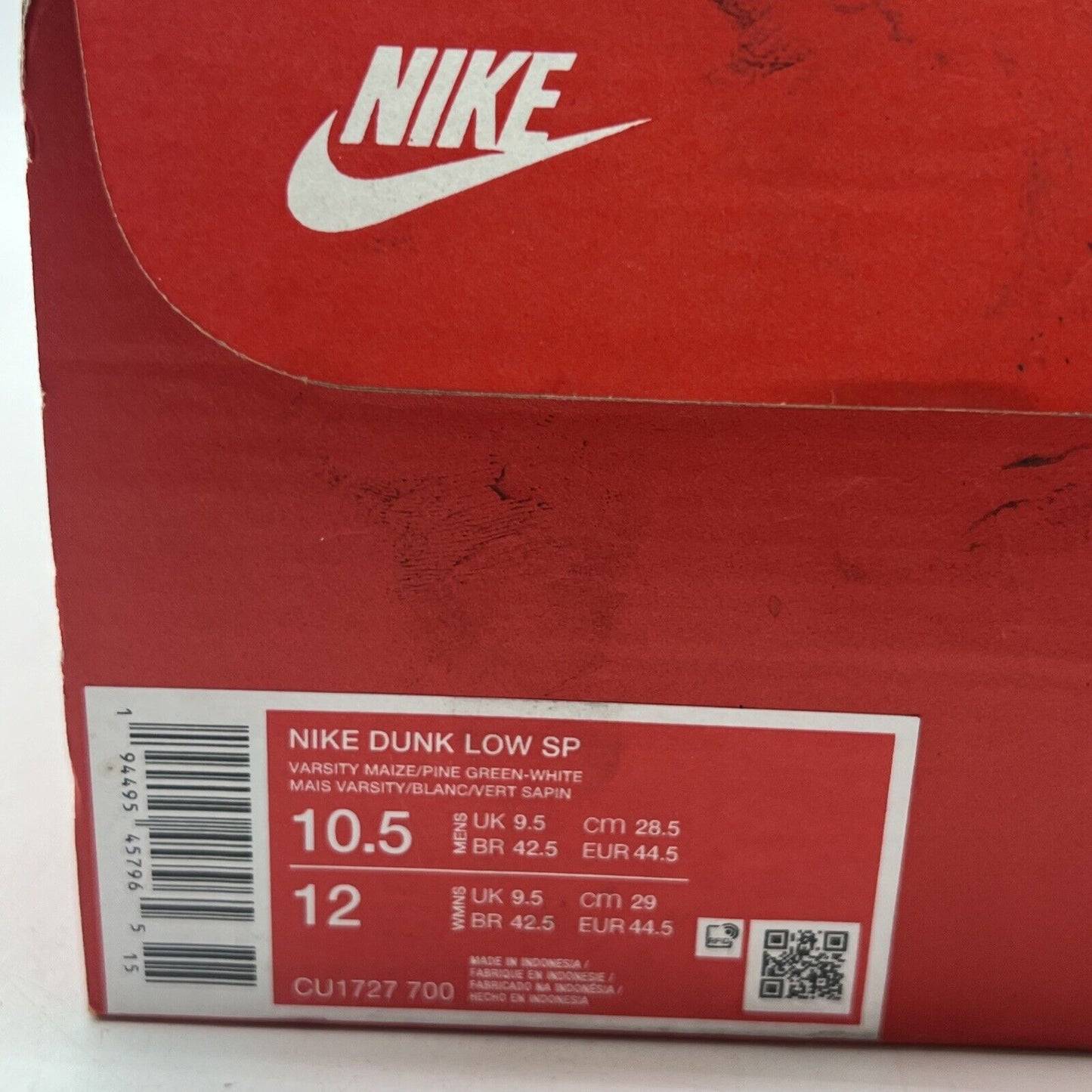 Size 10.5 - Nike Dunk SP 2020 Low Brazil Yellow Green White Leather (CU1727-700)