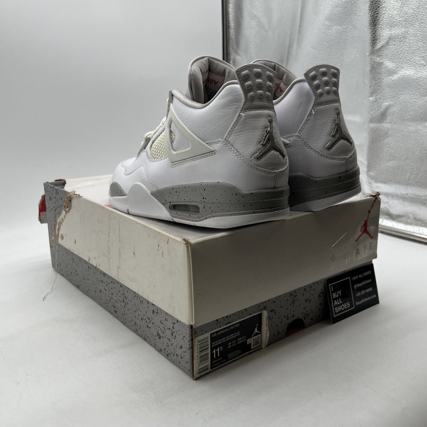 Size 11.5 - Air Jordan 4 Retro Mid White Oreo (CT8527-100)
