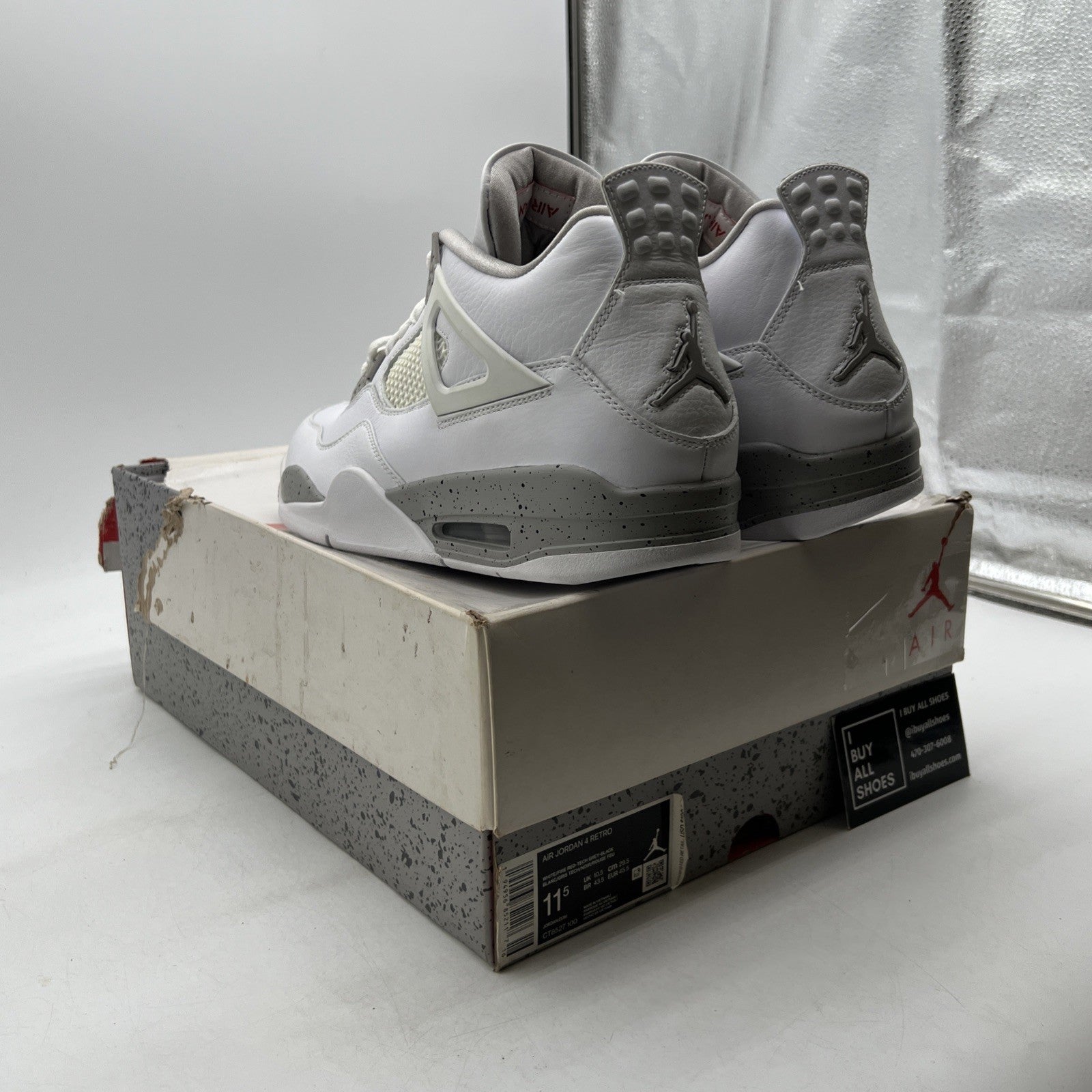 Size 11.5 - Air Jordan 4 Retro Mid White Oreo (CT8527-100)