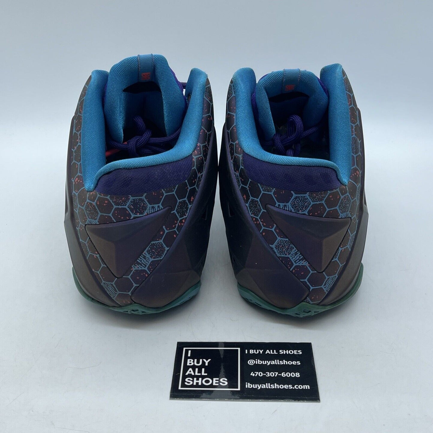 Size 12 - Nike LeBron 11 Hornets Purple Silver Suede Leather (616175-5000)