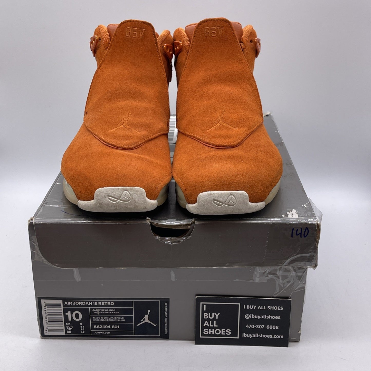 Size 10 - Air Jordan 18 Retro Orange Suede White (AA2494-801)