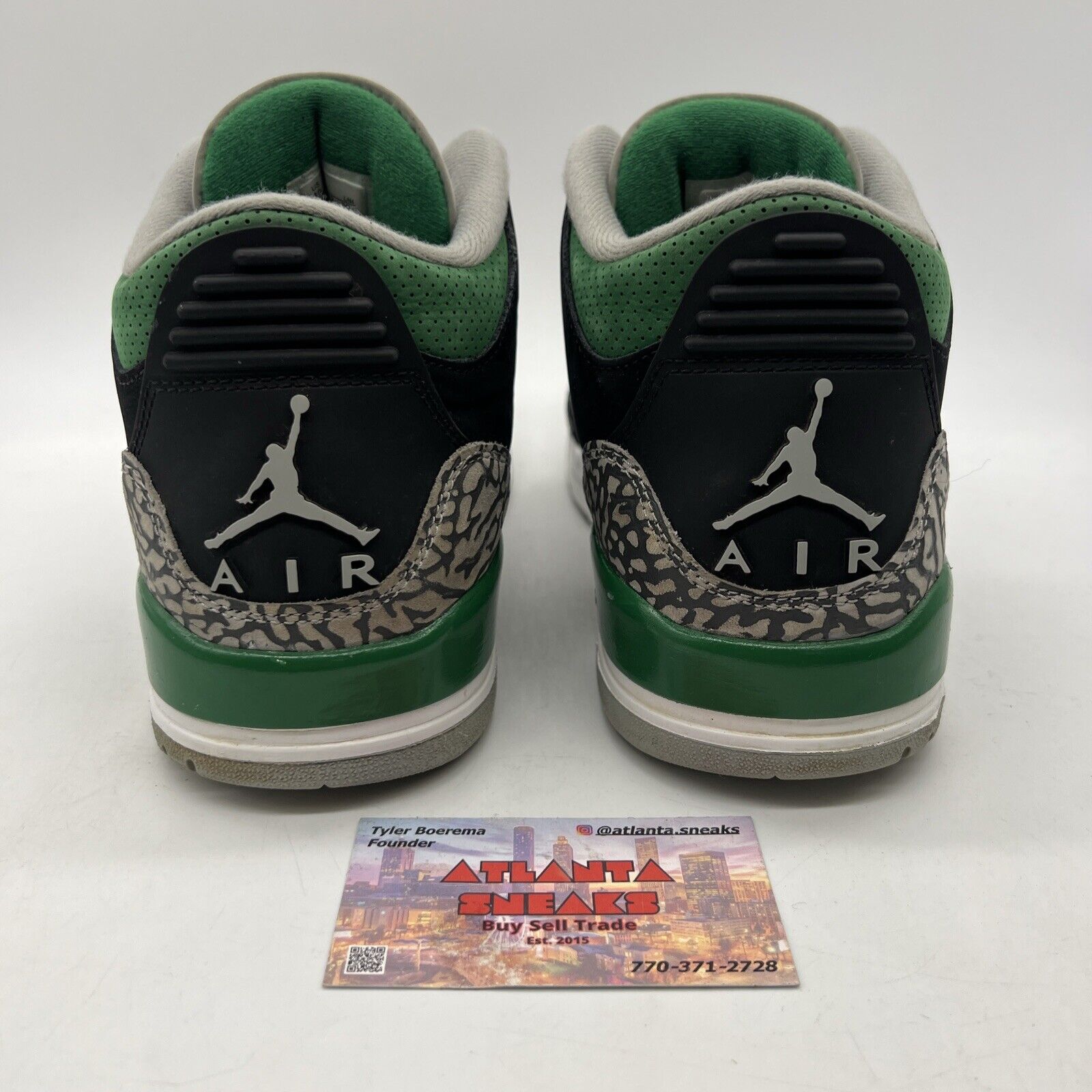 Size 10 - Jordan 3 Retro Mid Pine Green Black White  Suede Leather (CT8532-030)