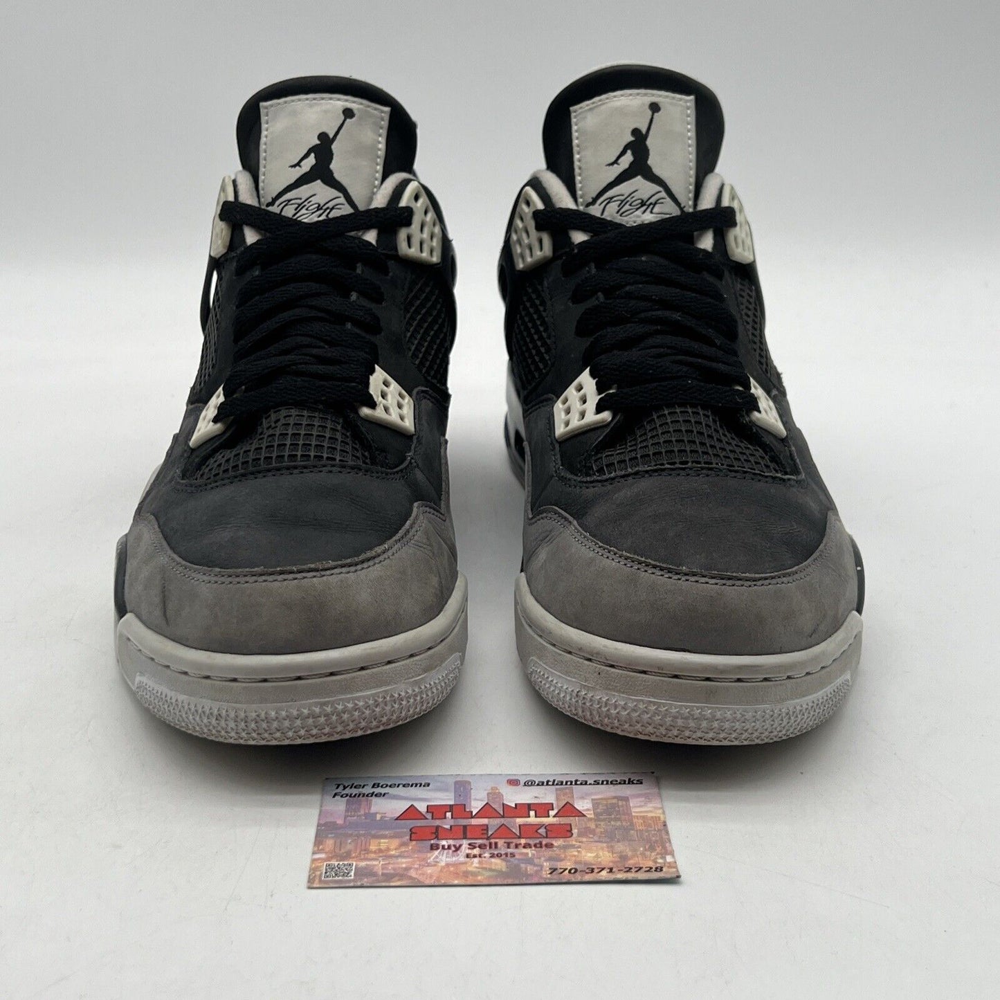 Size 11.5 - Air Jordan 4 Retro 2013 Fear White Black Suede (626969-030)
