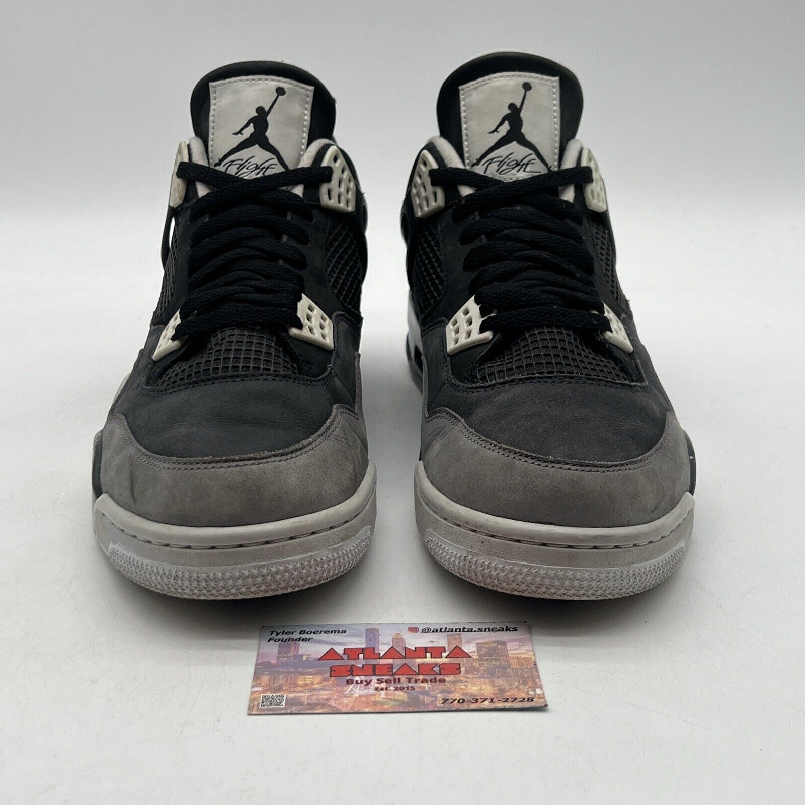 Size 11.5 - Air Jordan 4 Retro 2013 Fear White Black Suede (626969-030)