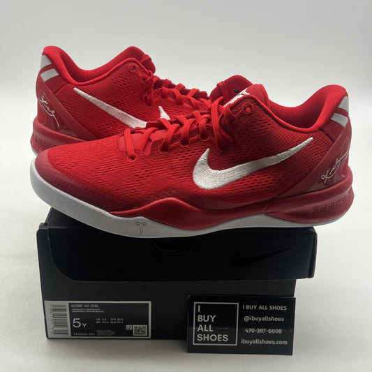 Size 5Y - Nike Kobe 8 University Red Basketball Sneakers (FN0266-601)