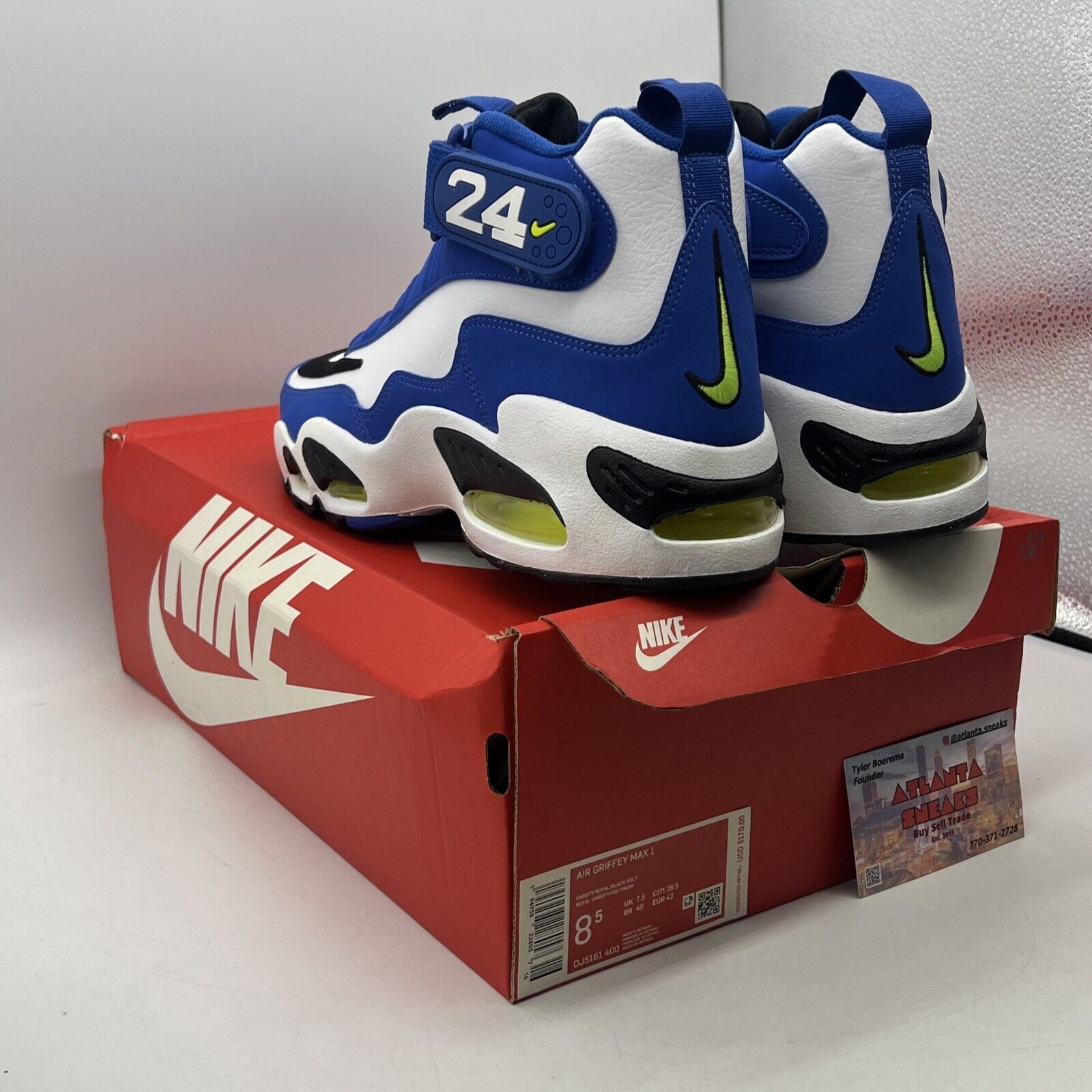 Size 8.5 - Nike Air Griffey Max 1 2021 Varsity Royal White Black (DJ5161-400)