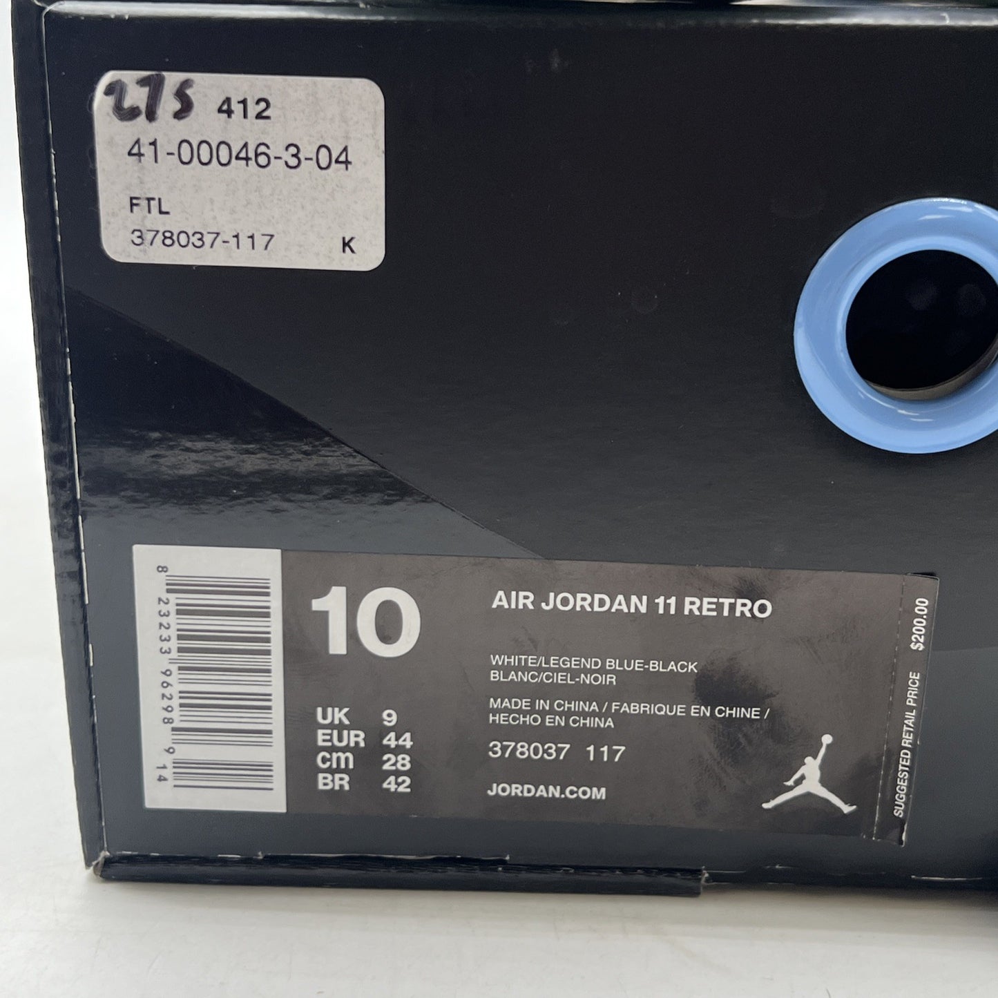 Size 10 - Air Jordan 11 Retro High Legend Blue (378037-117)