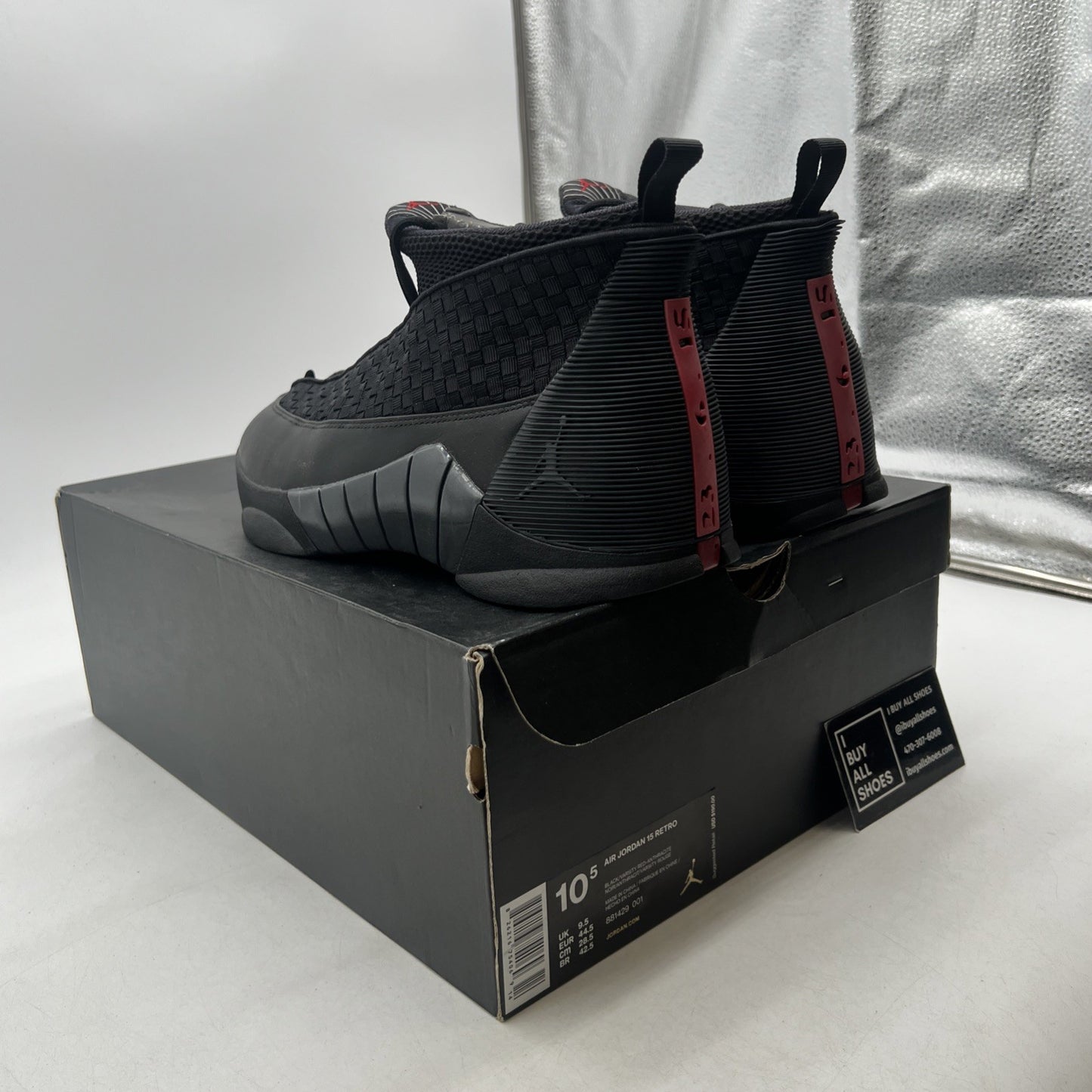 Size 10.5 - Air Jordan 15 Retro 2017 Stealth (881429-001)
