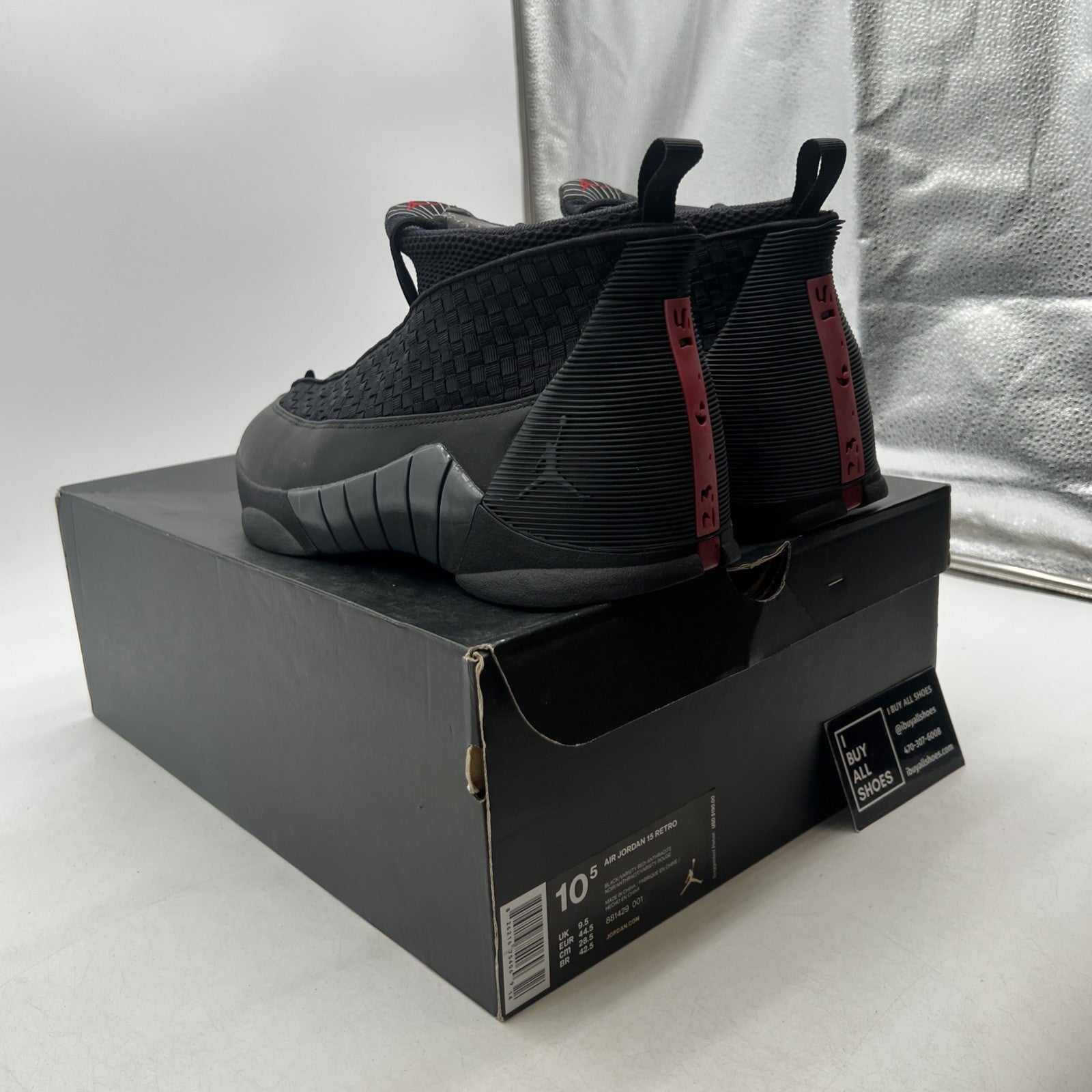 Size 10.5 - Air Jordan 15 Retro 2017 Stealth (881429-001)