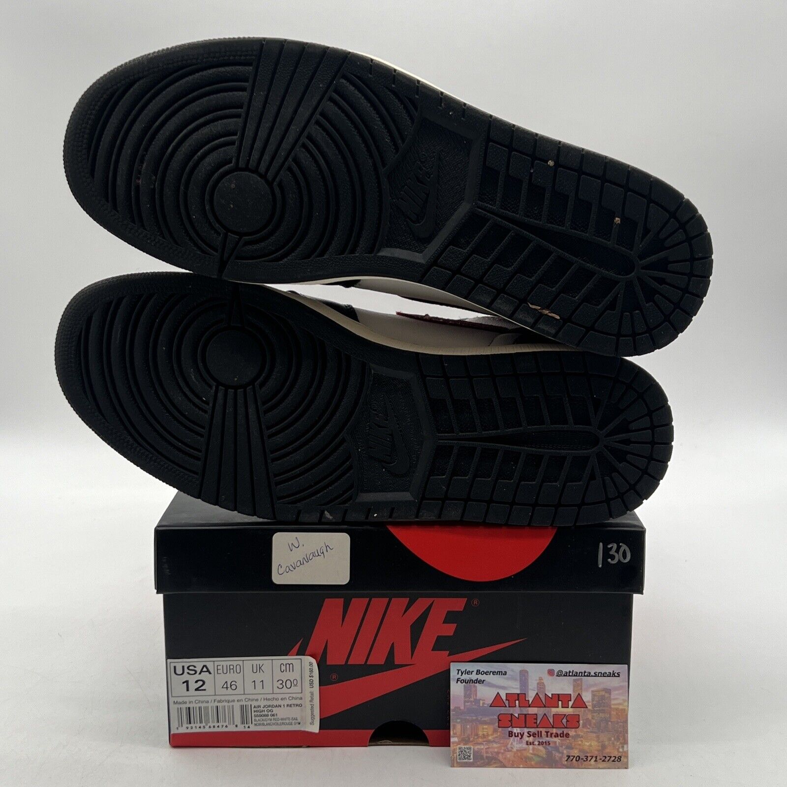 Size 12 - Jordan 1 Retro High OG Gym Red 2019 Black Red White (555088-061)