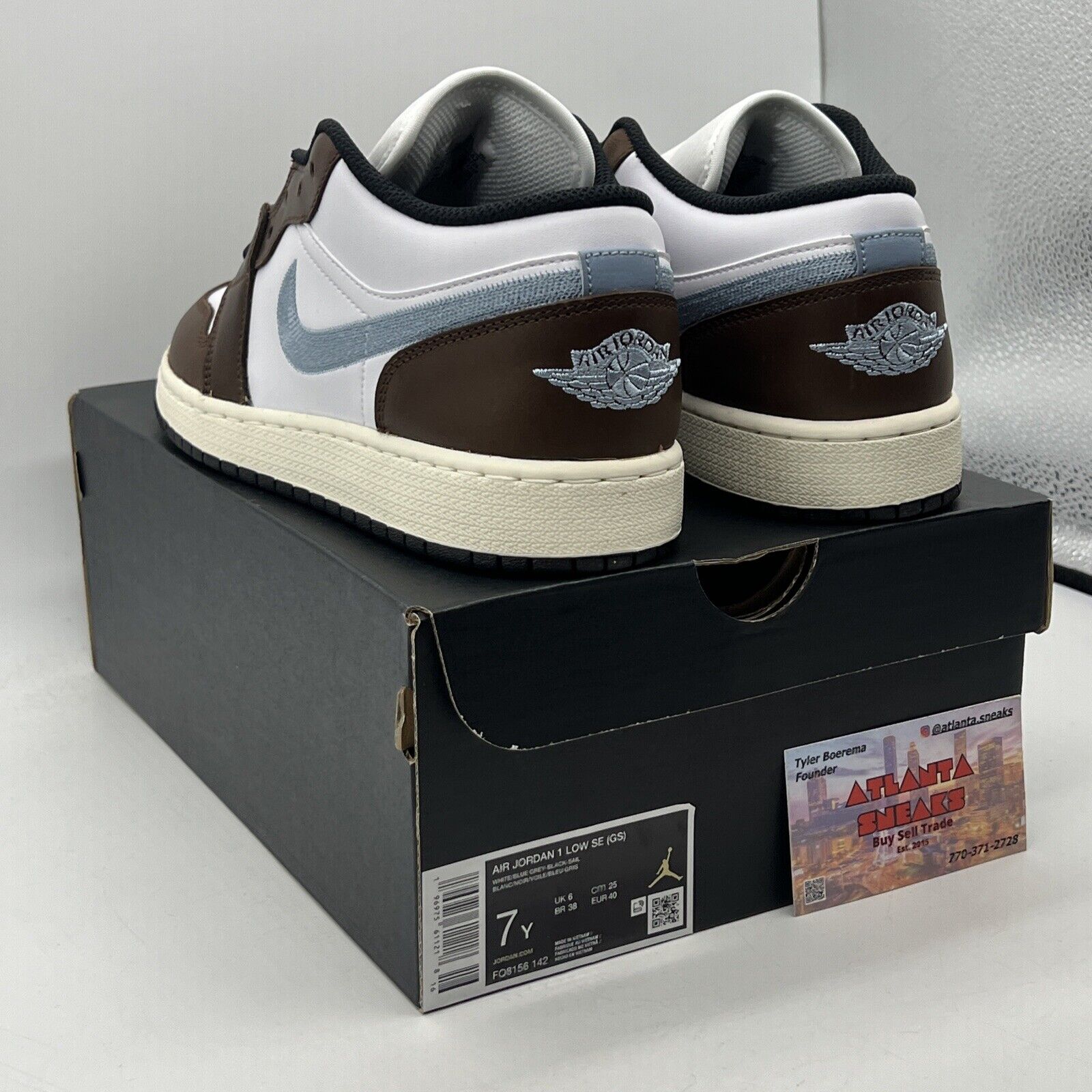 Size 7 - Air Jordan 1 Retro SE Low Brown Blue Grey Leather (FQ8156-142)