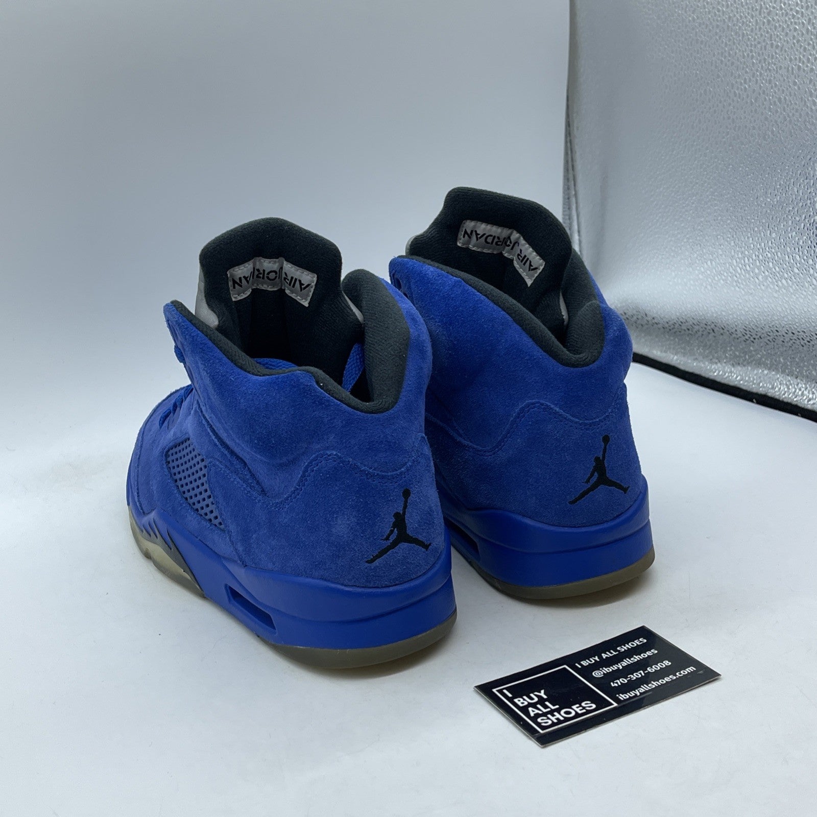 Size 9.5 - Air Jordan 5 Retro Blue Suede Black (136027-401)