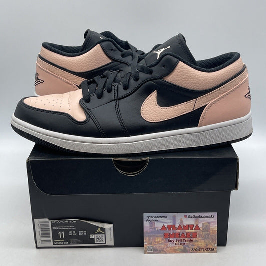 Size 11 - Air Jordan 1 Low Crimson Tint Black White Pink Leather (553558-034)