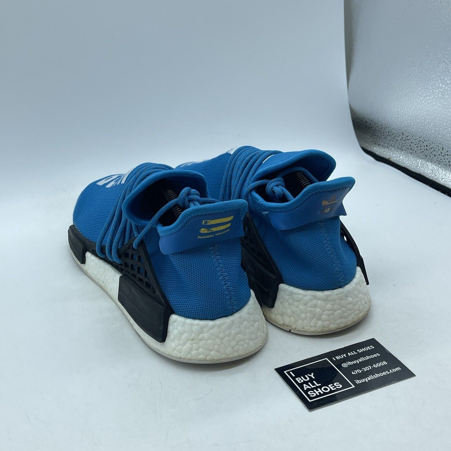 Size 11 - adidas Pharrell x NMD Human Race Blue White Black (BB0618)