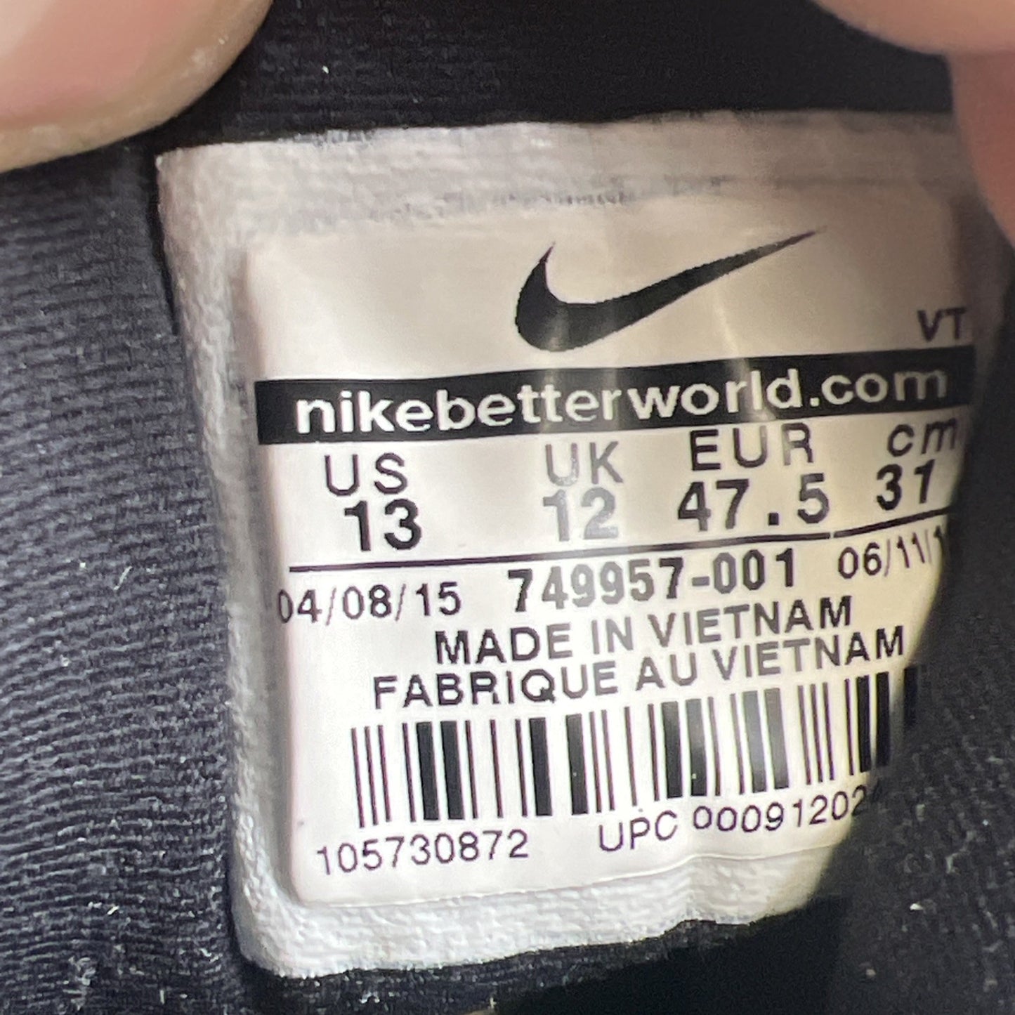 Size 13 - Nike Air Tech Challenge 3 Black (749957-001)