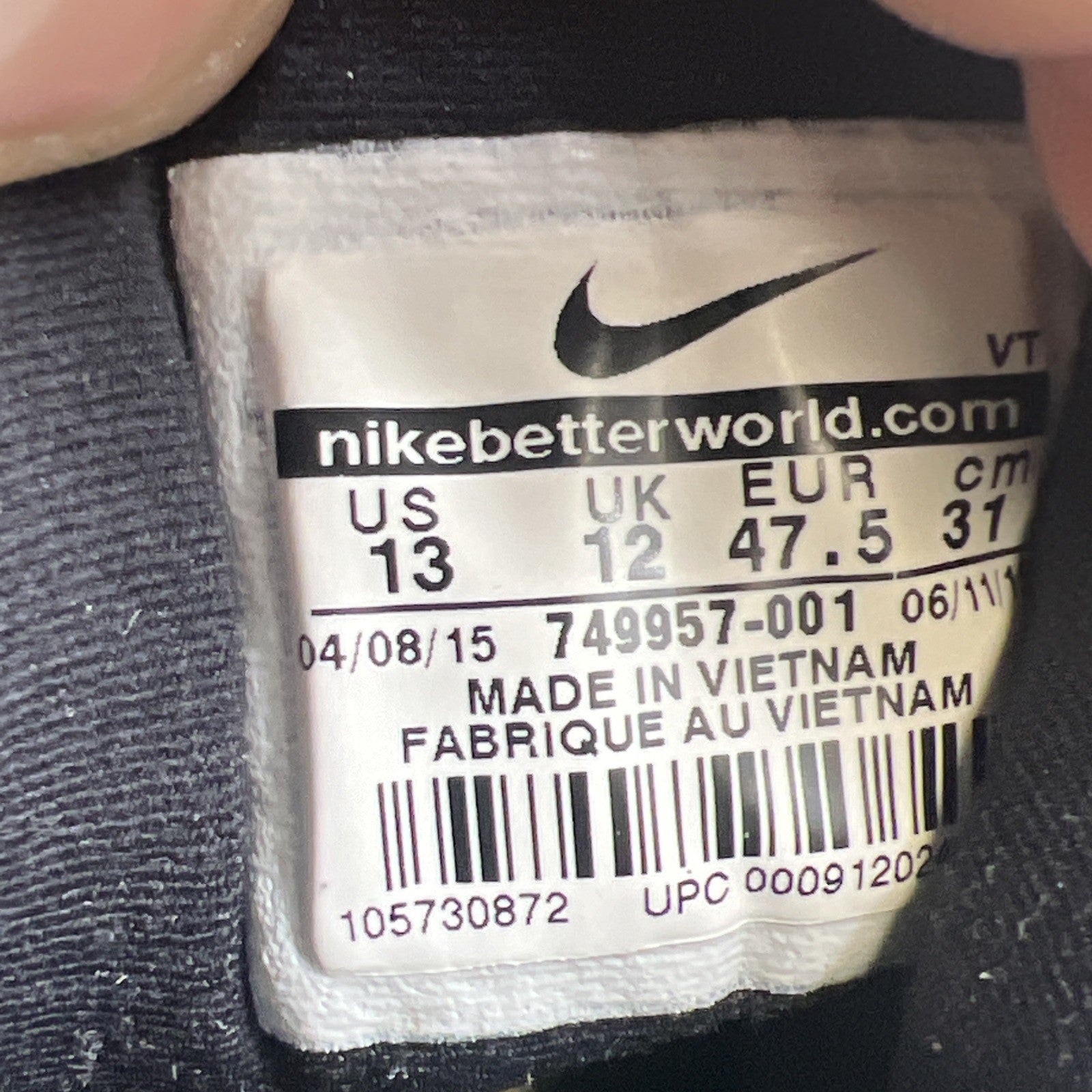 Size 13 - Nike Air Tech Challenge 3 Black (749957-001)