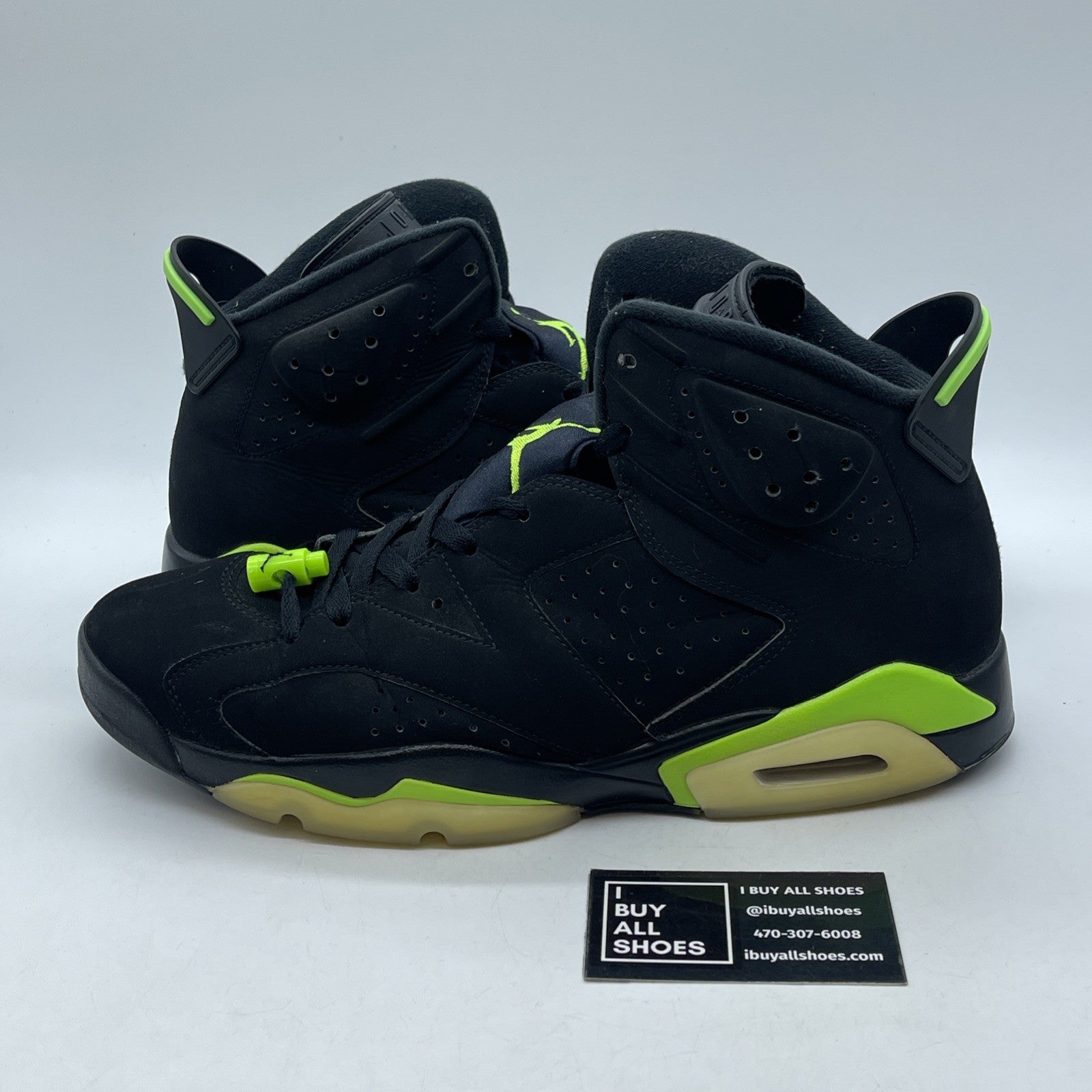 Size 12 - Jordan 6 Retro Electric Green 2021 Black Suede (CT8529-003)
