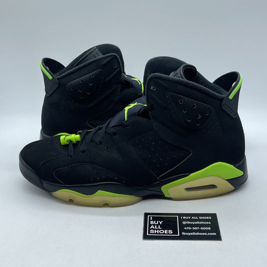 Size 12 - Jordan 6 Retro Electric Green 2021 Black Suede (CT8529-003)