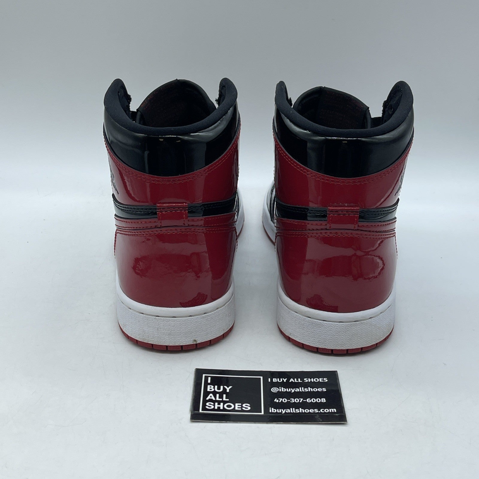 Size 8.5 - Jordan 1 Retro OG High Patent Bred Red Black (555088-063)
