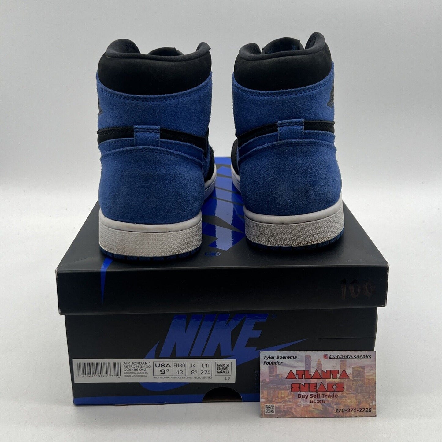 Size 9.5 - Jordan 1 Retro OG High Royal Reimagined Black White Blue (DZ5485-042)