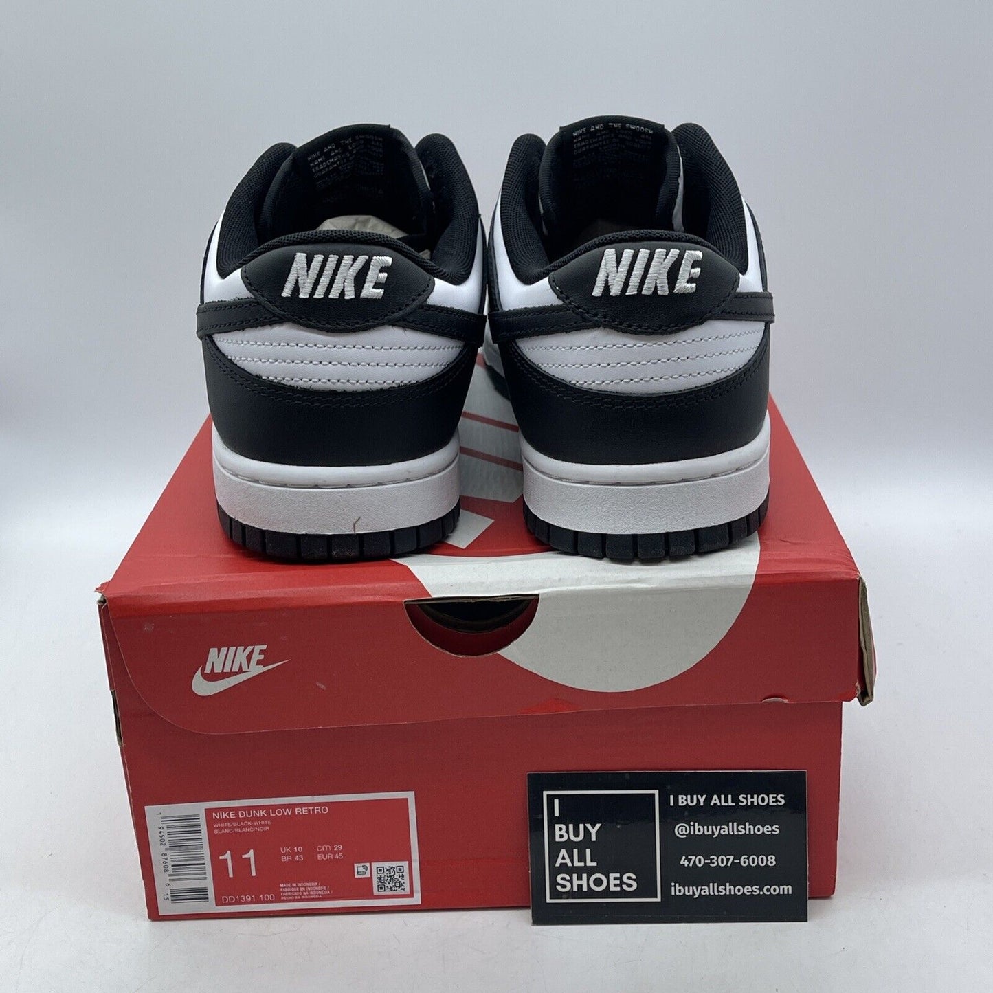Size 11 - Nike Dunk Low Black White Suede Leather (DD1391-100)